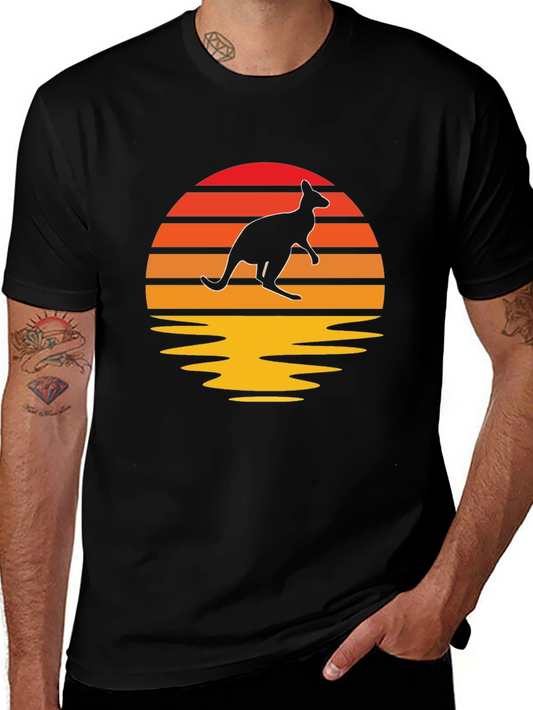 Kangaroo Sunset Graphic T-Shirt