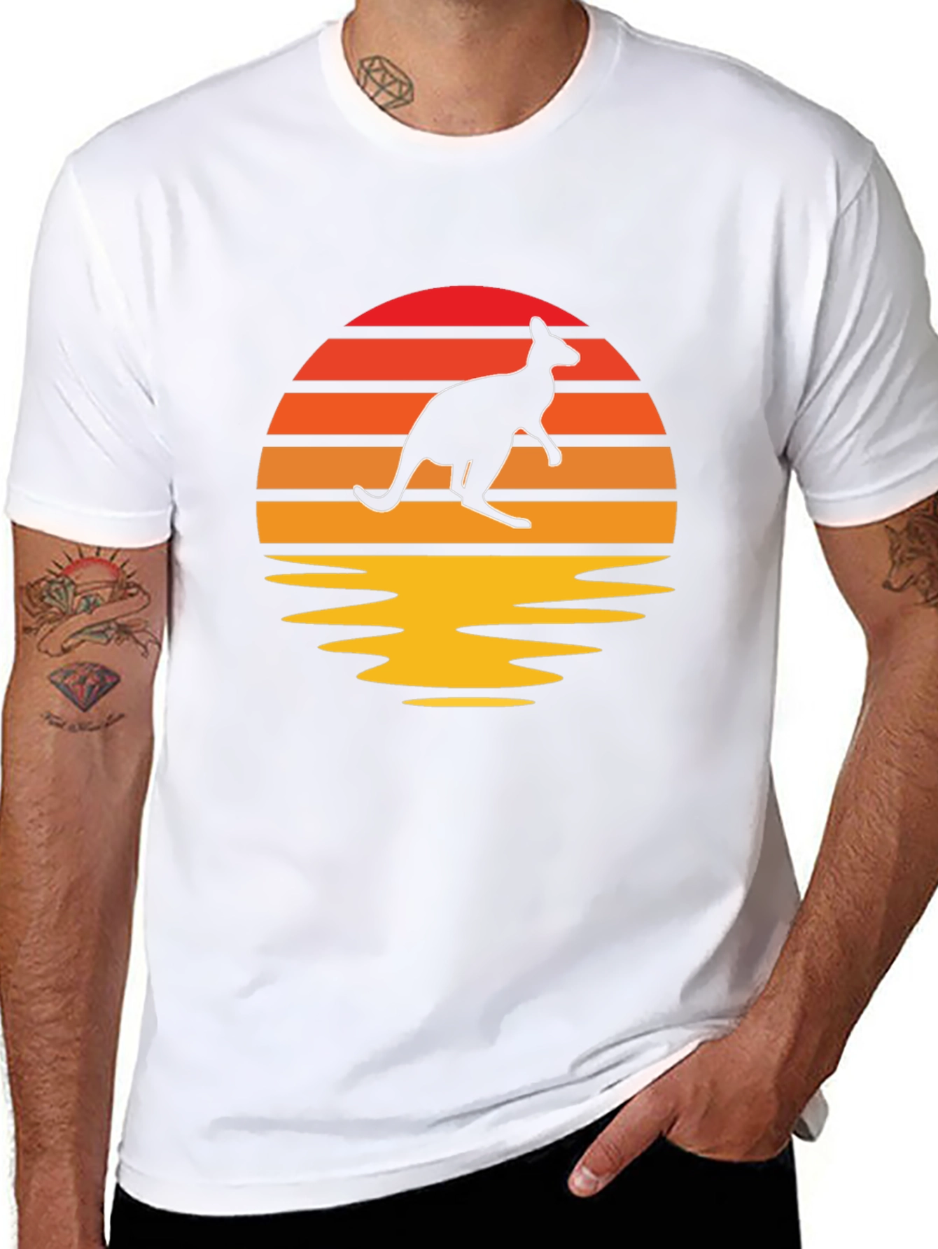 Kangaroo Sunset Graphic T-Shirt