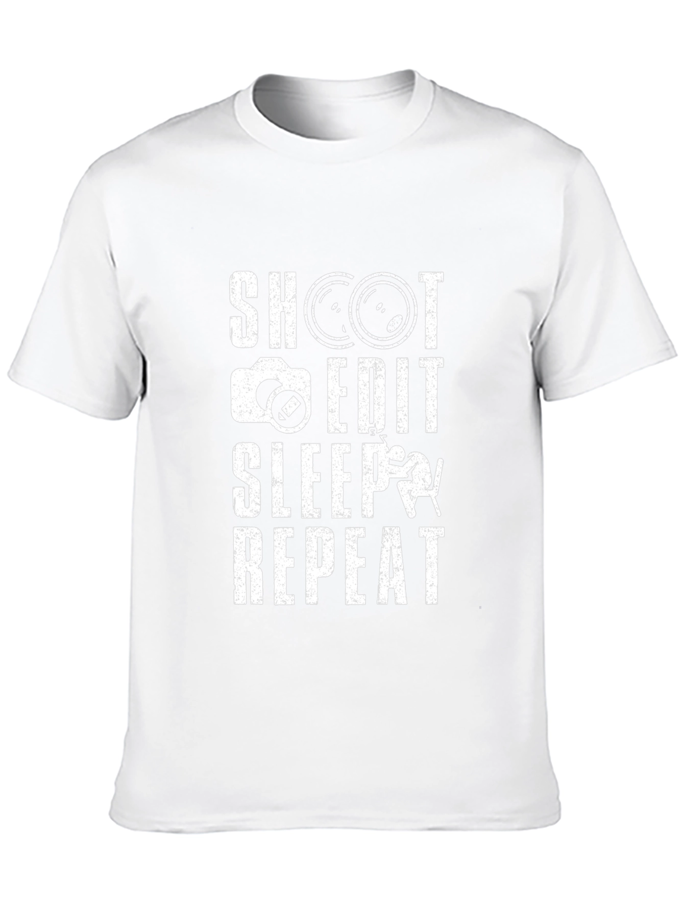 Photographers Shoot Edit Sleep Repeat Black T-Shirt