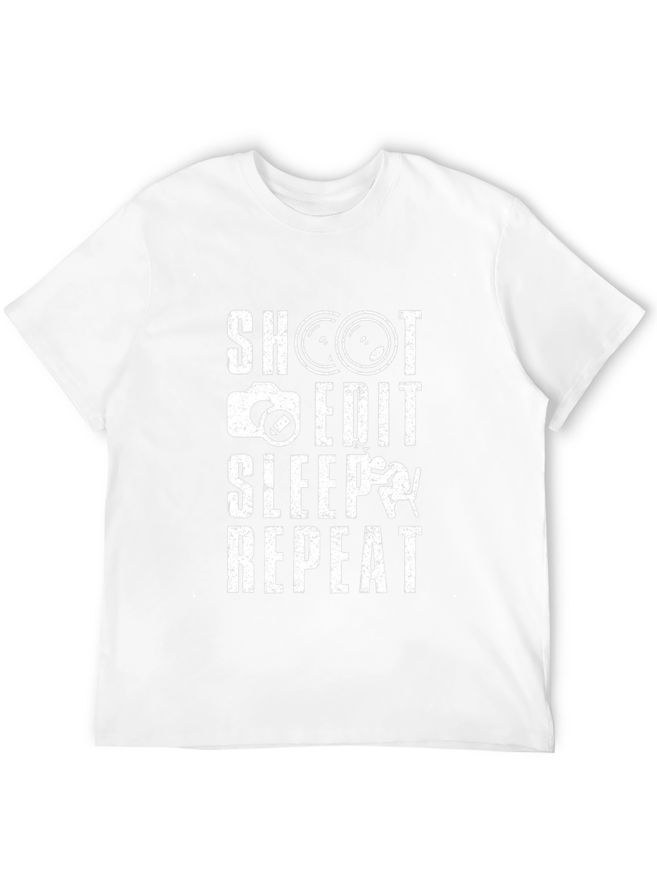 Photographers Shoot Edit Sleep Repeat Black T-Shirt