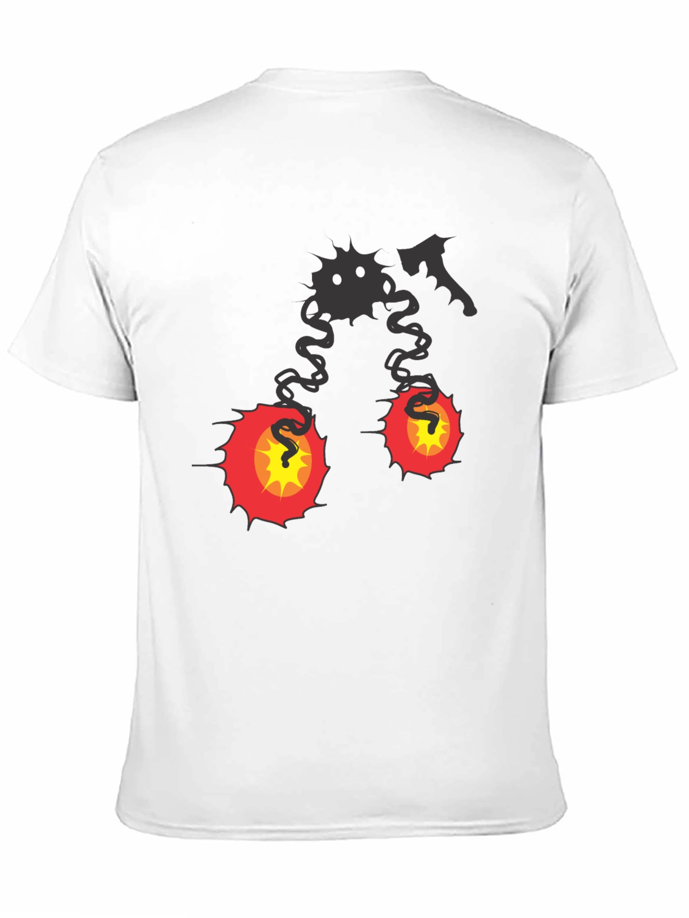 Spooky Cartoon Character Graphic Tee - Black