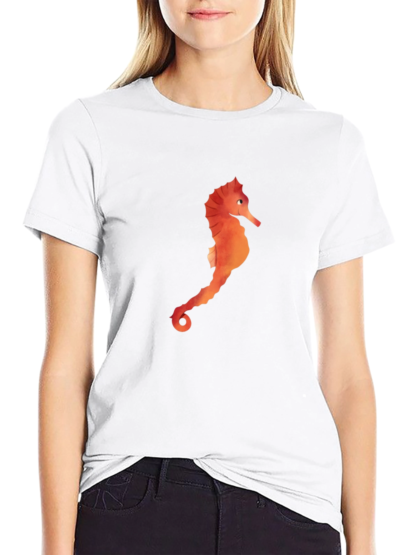 Sea Horse Graphic Black T-Shirt