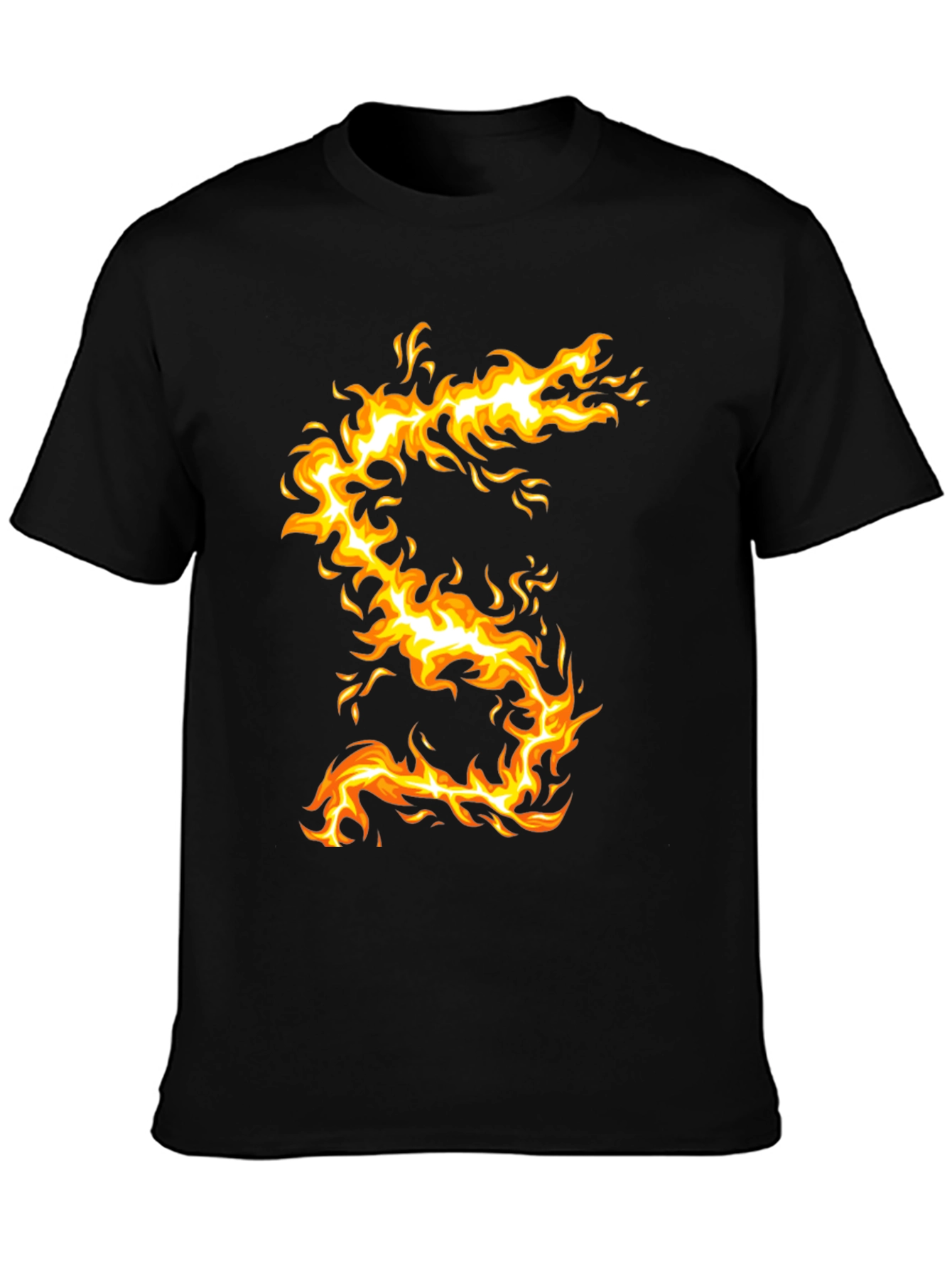 Fiery Dragon Graphic Tee - Mens Black T-Shirt
