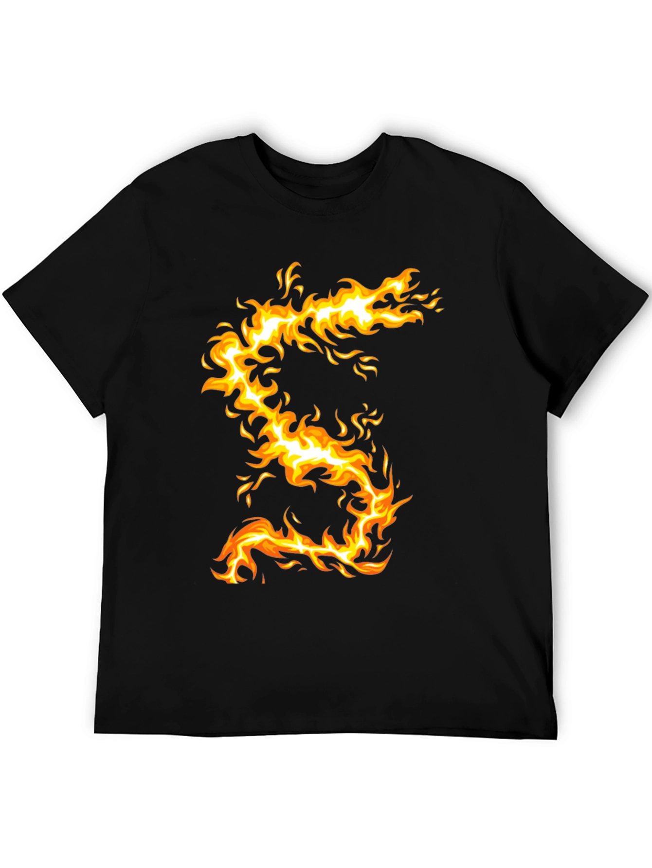 Fiery Dragon Graphic Tee - Mens Black T-Shirt