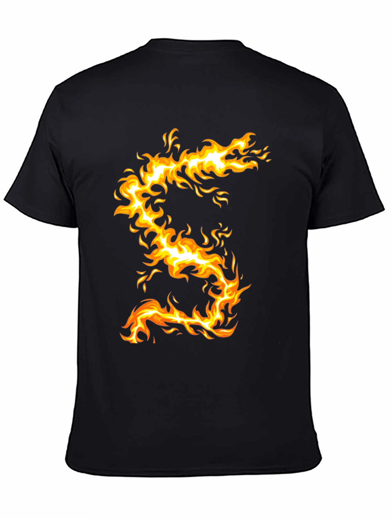 Fiery Dragon Graphic Tee - Mens Black T-Shirt
