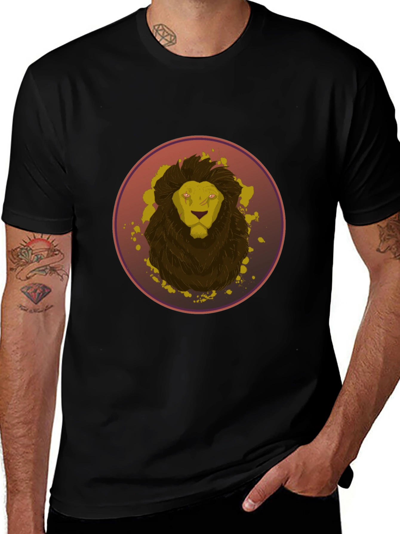 Lion Graphic Tee - Mens Black T-Shirt