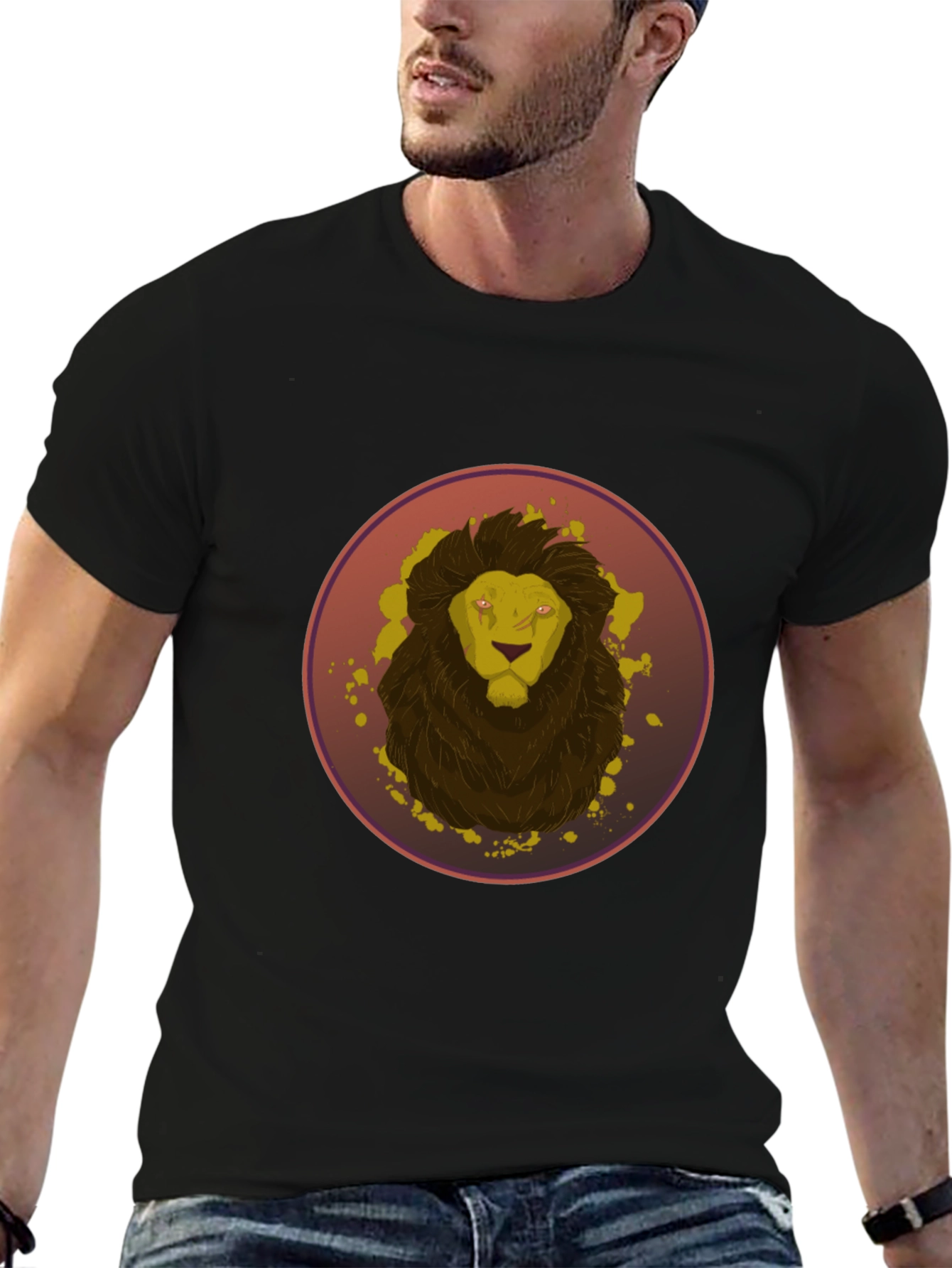 Lion Graphic Tee - Mens Black T-Shirt