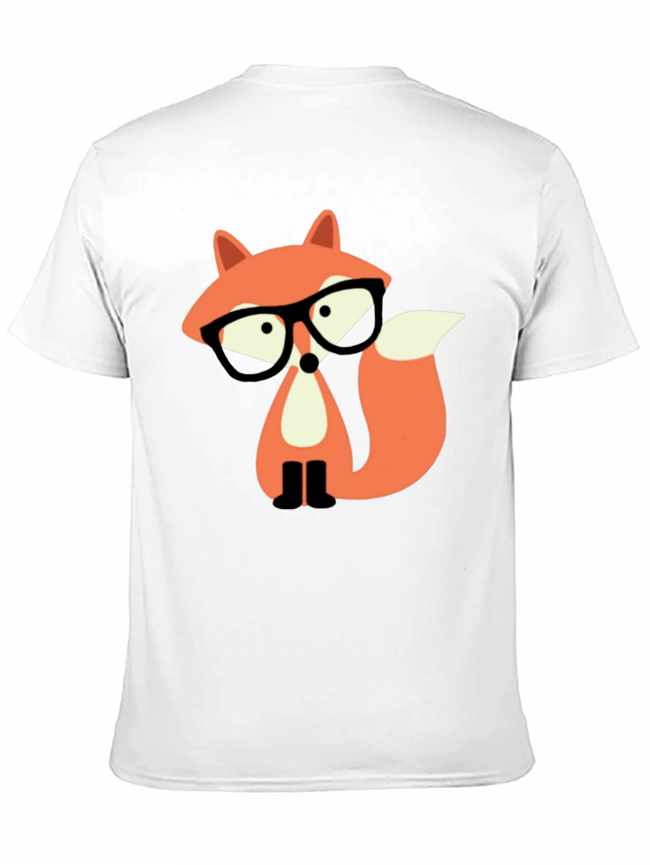 Fox with Glasses Graphic Tee - Black