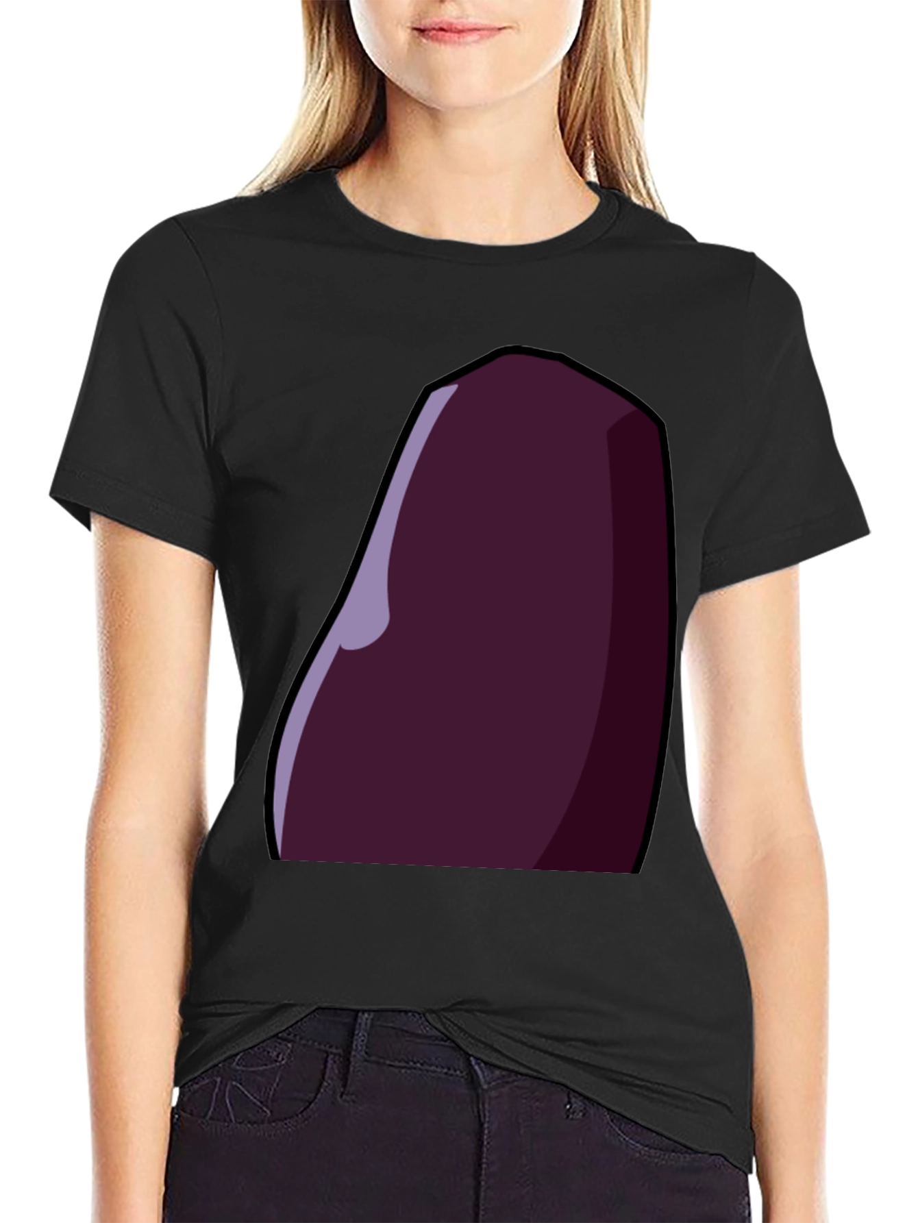 Stylized Eggplant Graphic Tee - Dark Humor Apparel