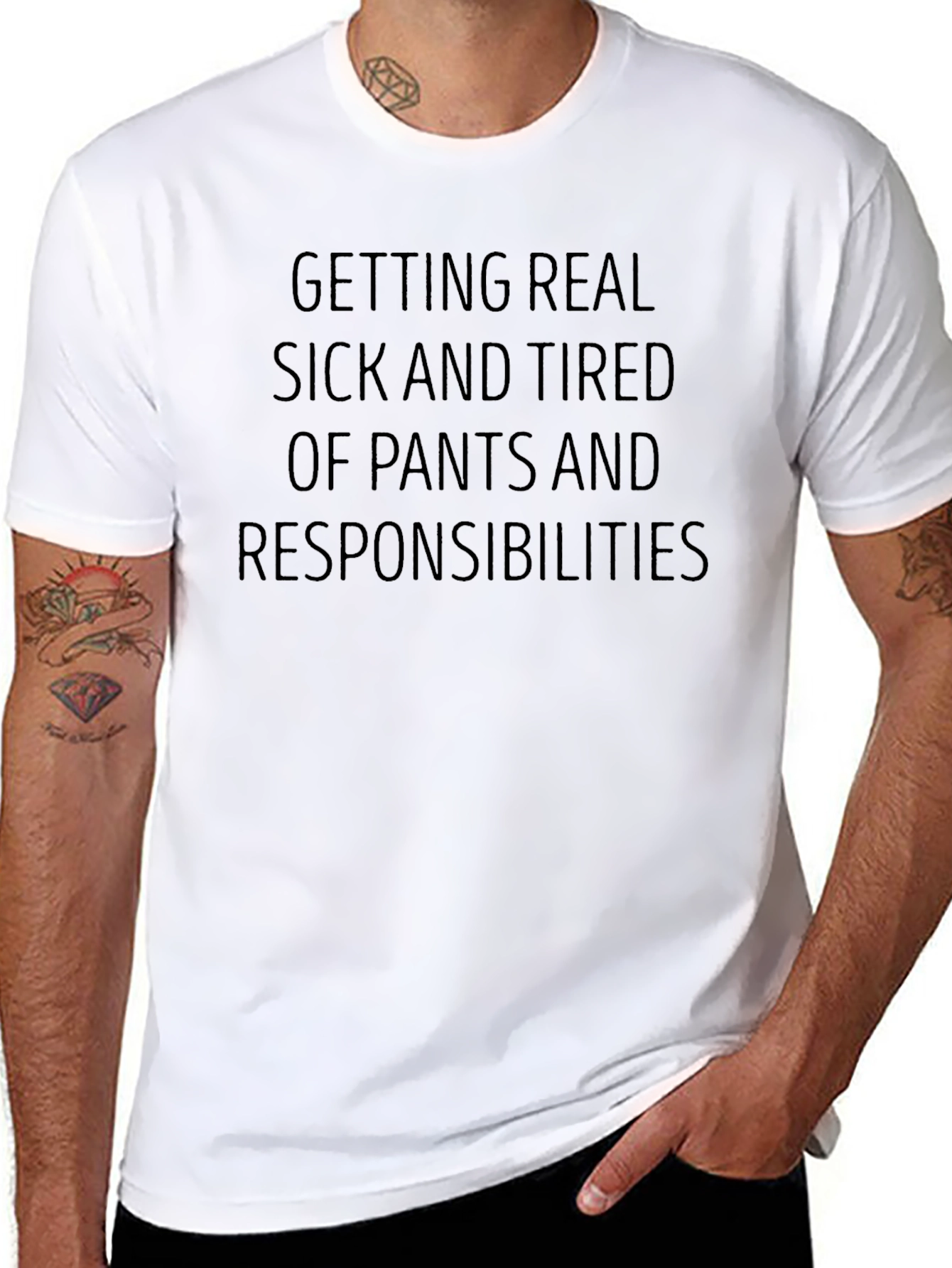 Funny Tired of Pants Graphic Tee