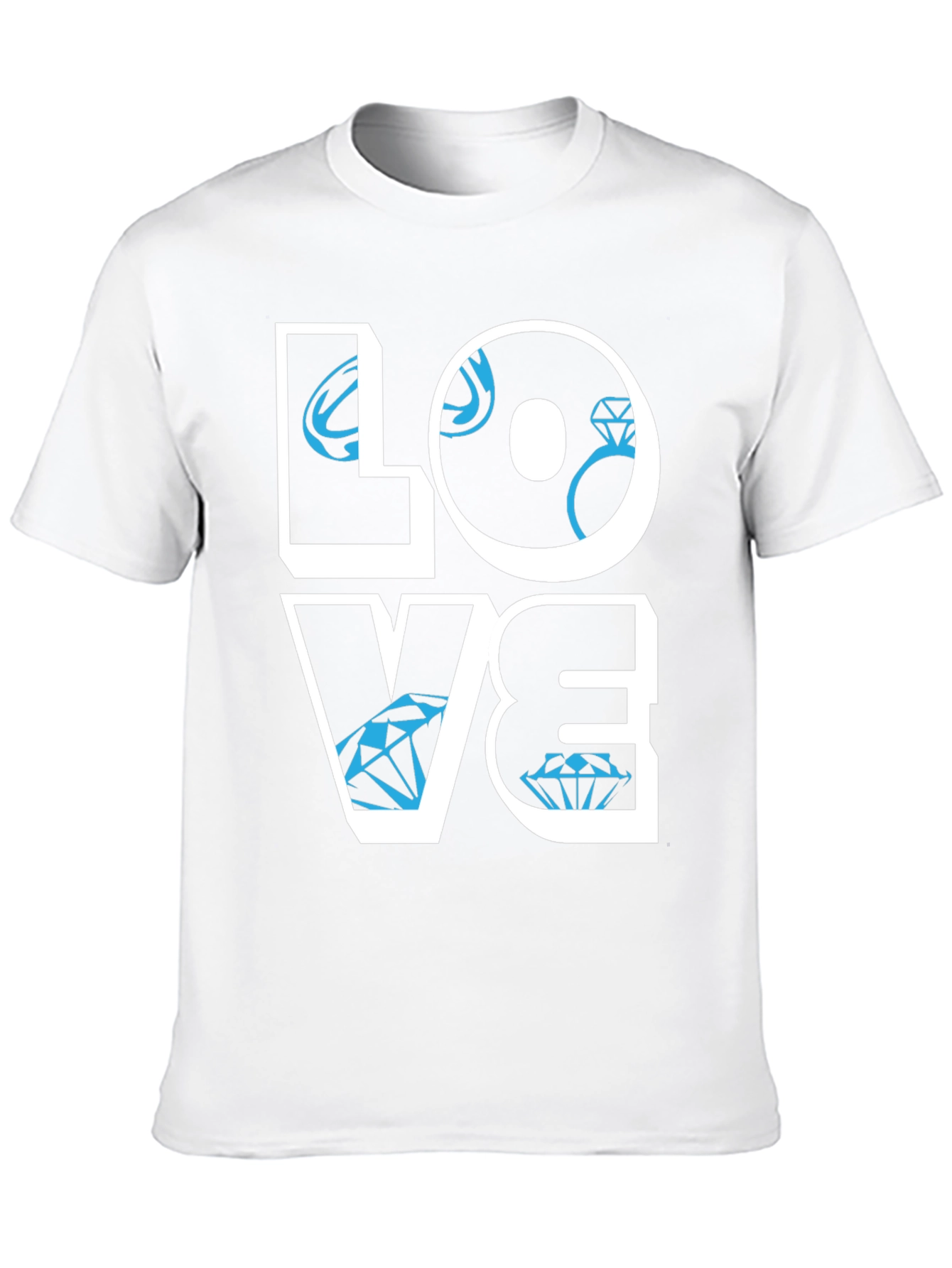 LOVE Diamond Graphic Tee - Stylish Mens Black T-Shirt