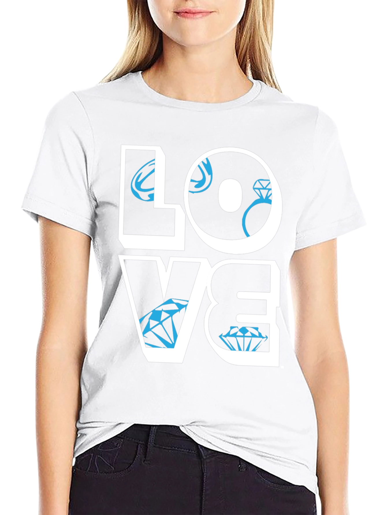 LOVE Diamond Graphic Tee - Stylish Mens Black T-Shirt