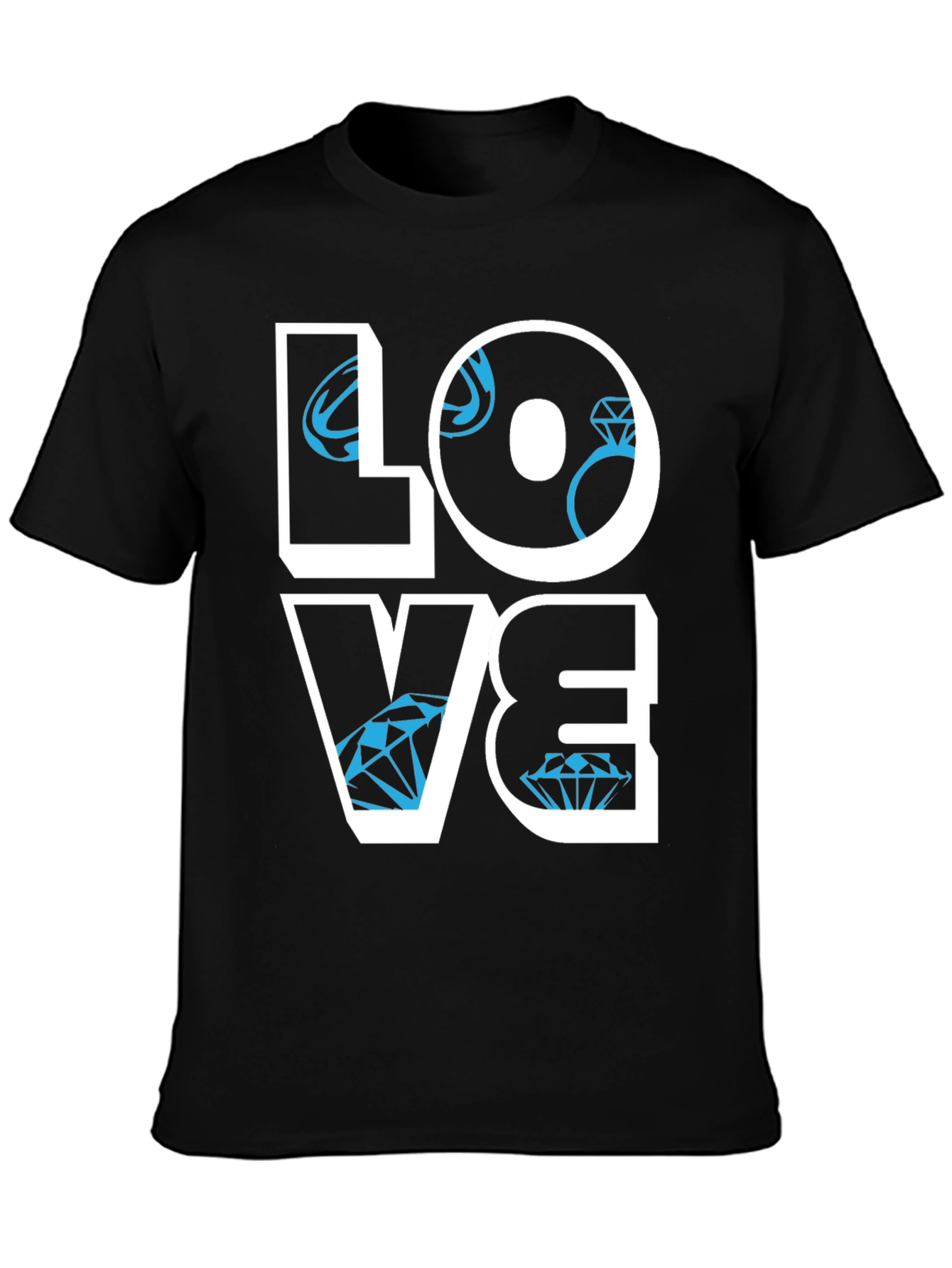 LOVE Diamond Graphic Tee - Stylish Mens Black T-Shirt