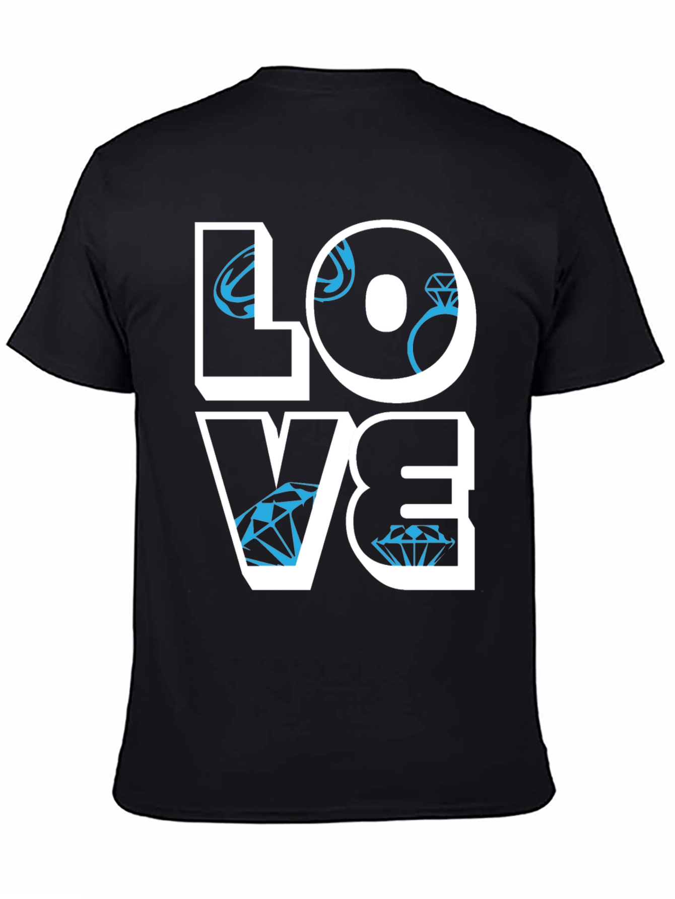 LOVE Diamond Graphic Tee - Stylish Mens Black T-Shirt