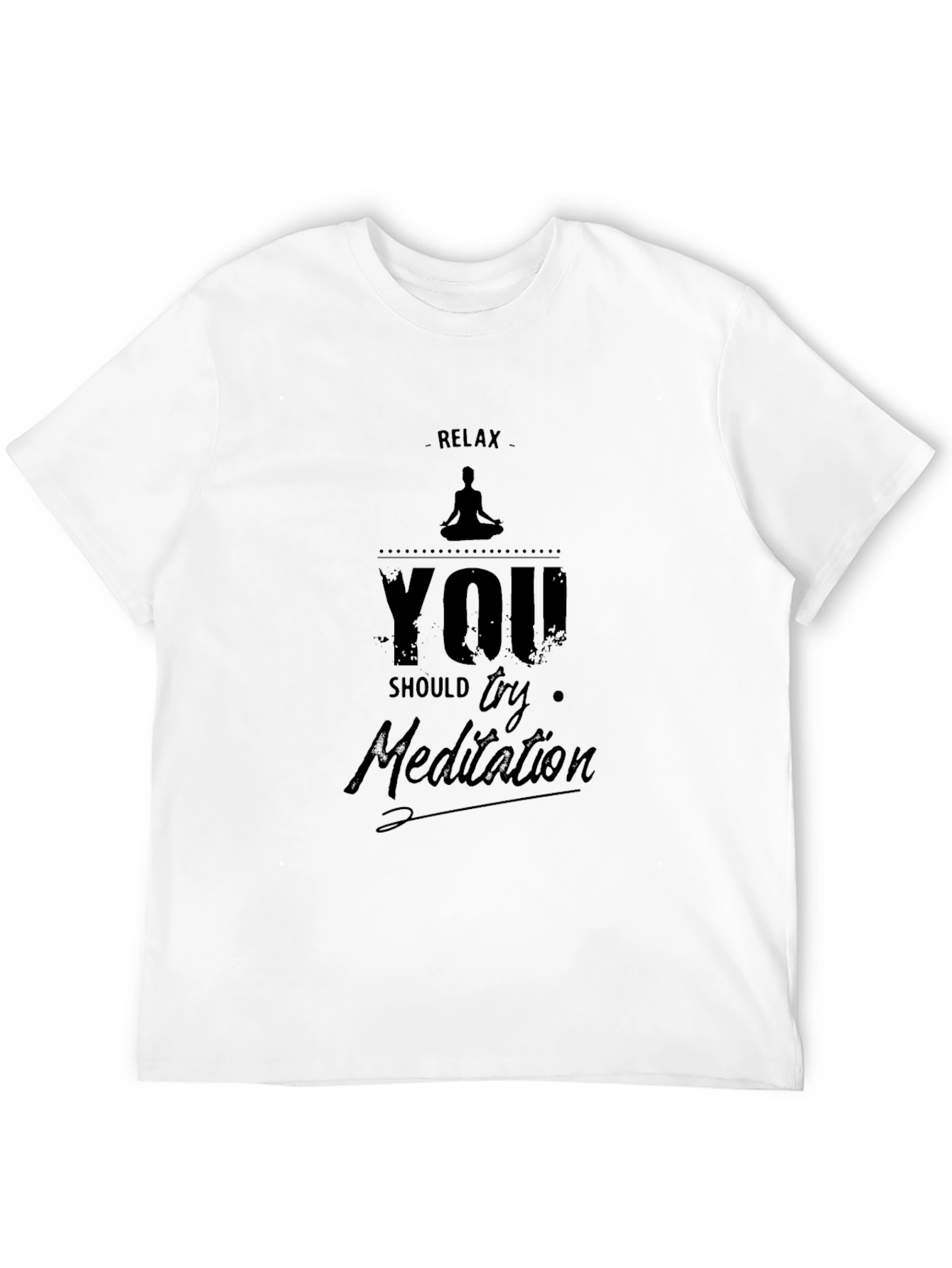 Relax Meditation Graphic Tee - Black Cotton T-Shirt