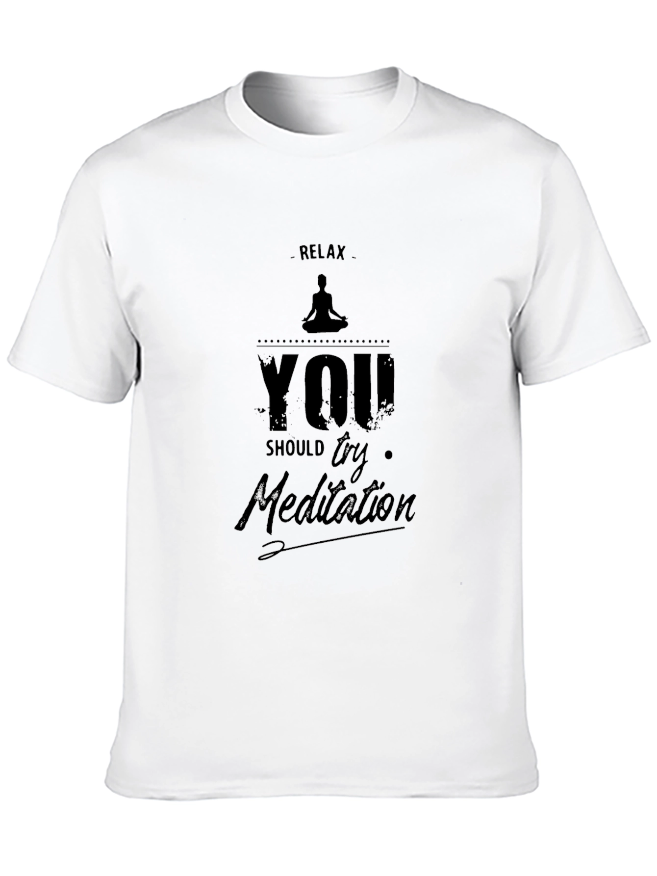 Relax Meditation Graphic Tee - Black Cotton T-Shirt
