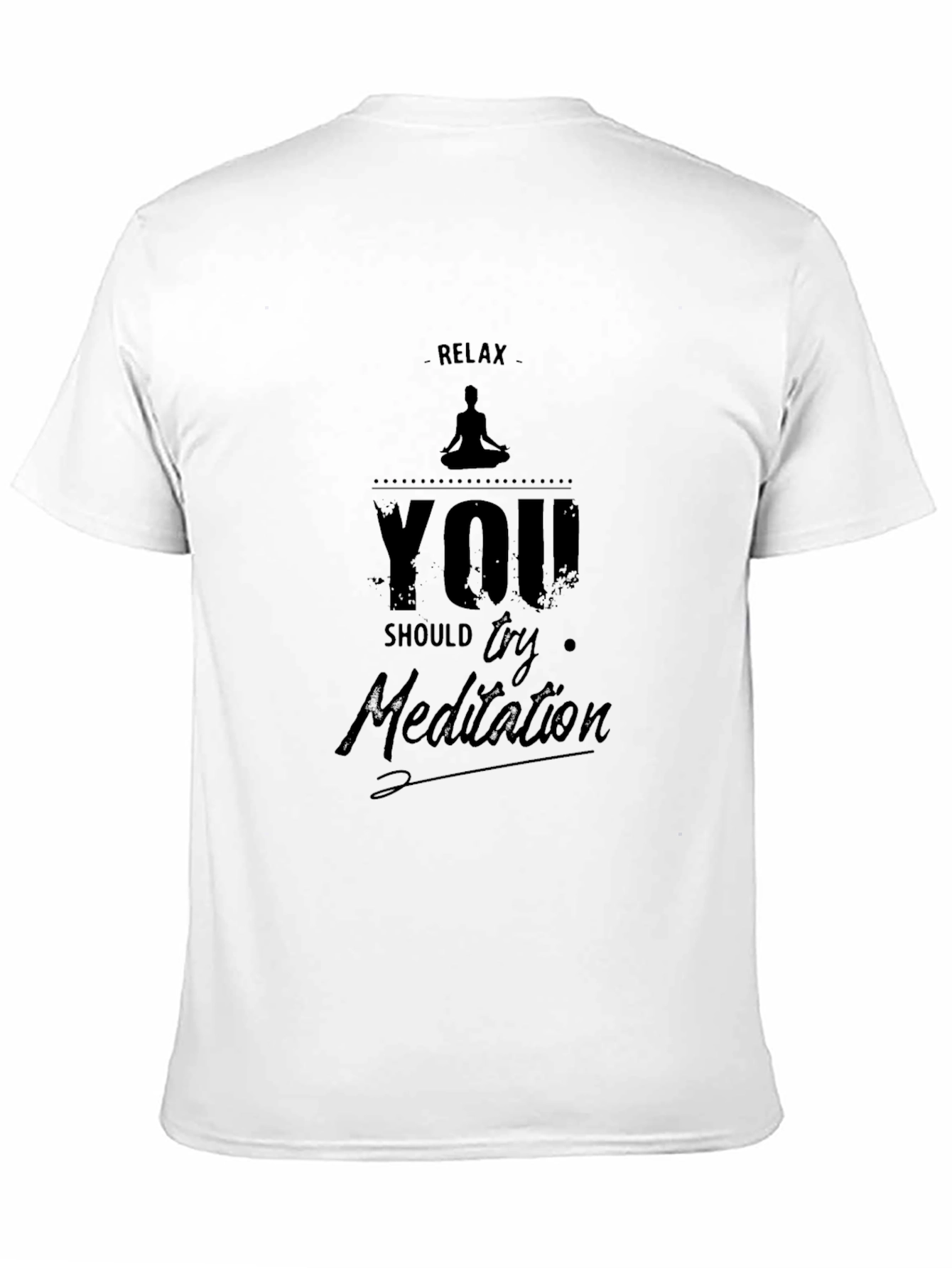 Relax Meditation Graphic Tee - Black Cotton T-Shirt
