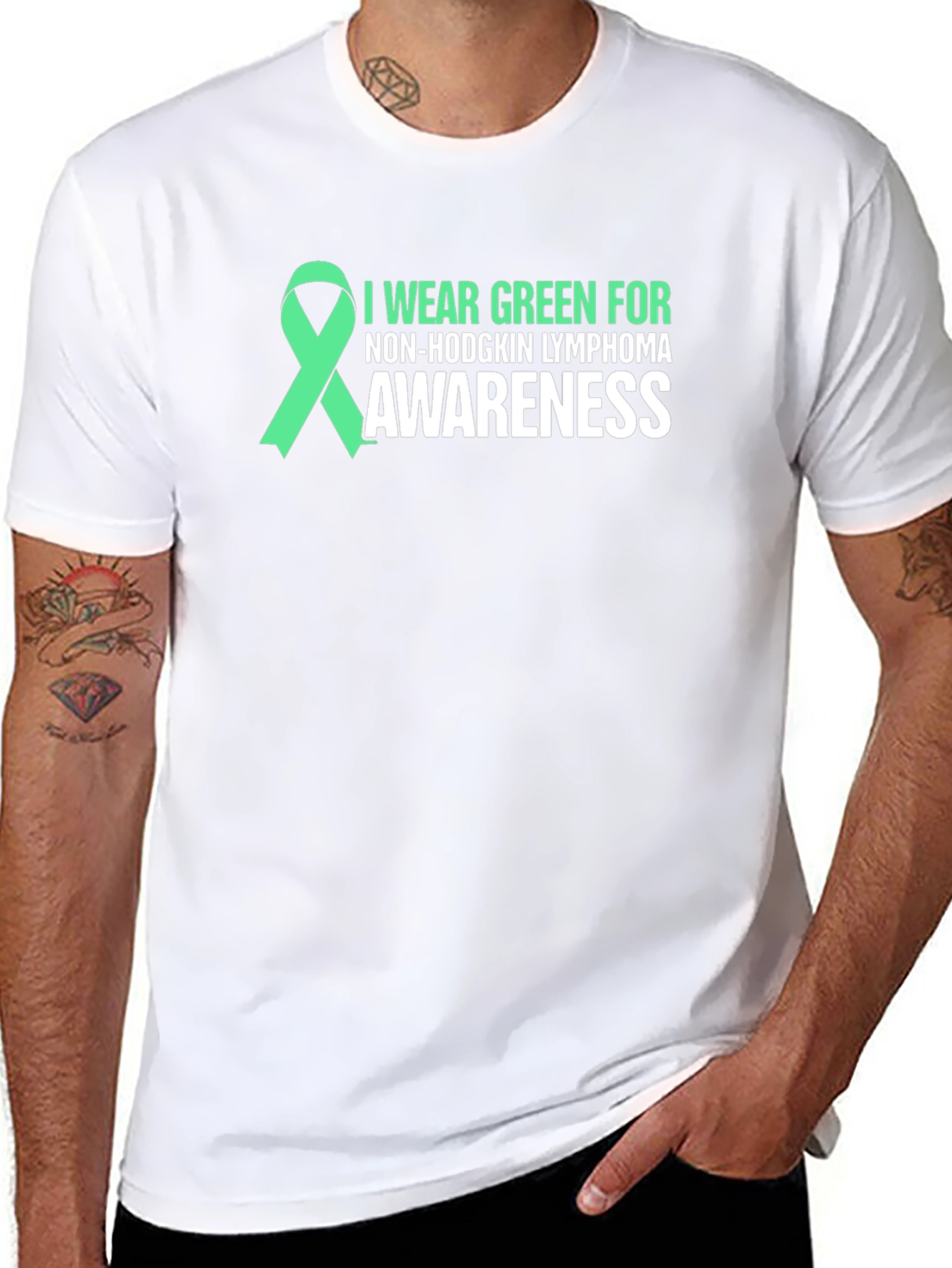 Non-Hodgkin Lymphoma Awareness Green Ribbon T-Shirt