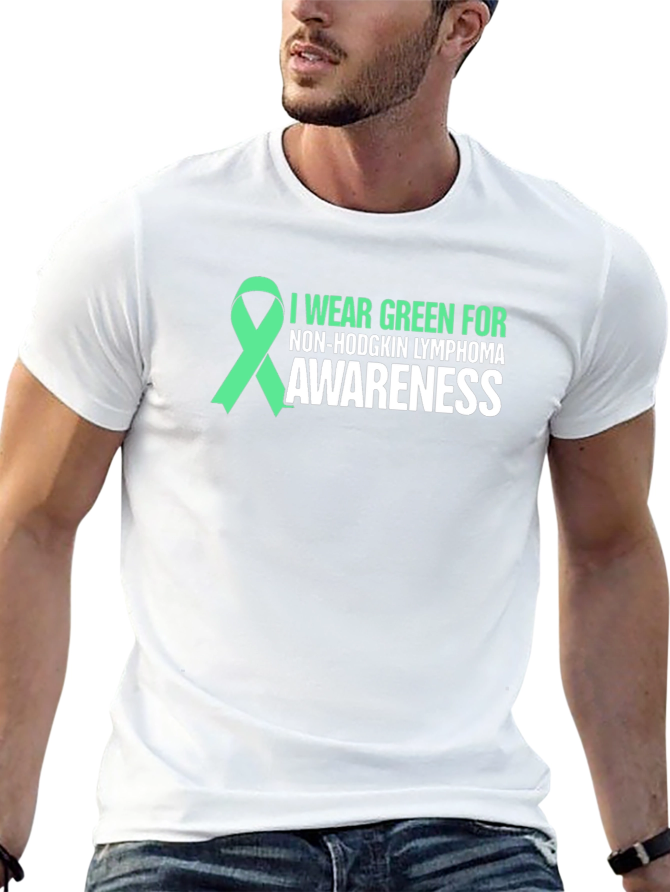 Non-Hodgkin Lymphoma Awareness Green Ribbon T-Shirt