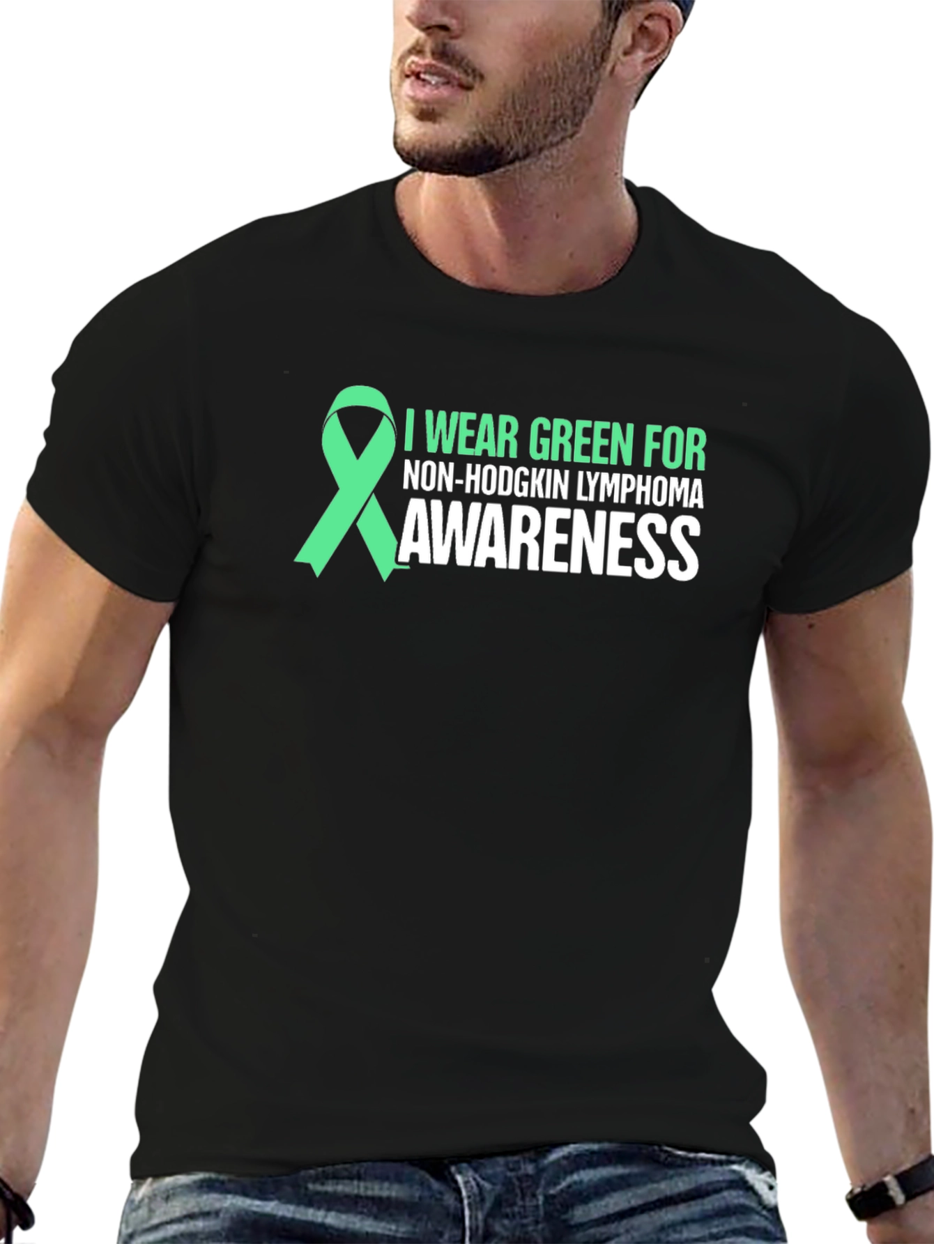 Non-Hodgkin Lymphoma Awareness Green Ribbon T-Shirt
