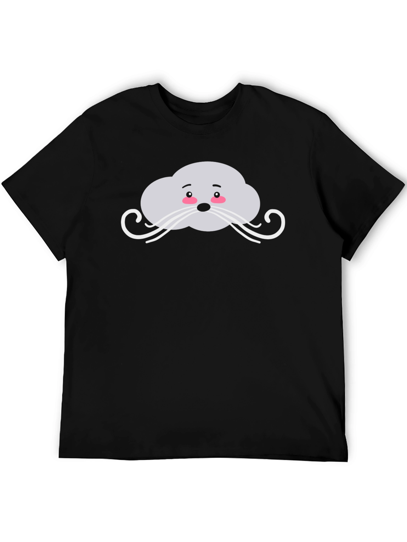 Cute Seal Face Black T-Shirt