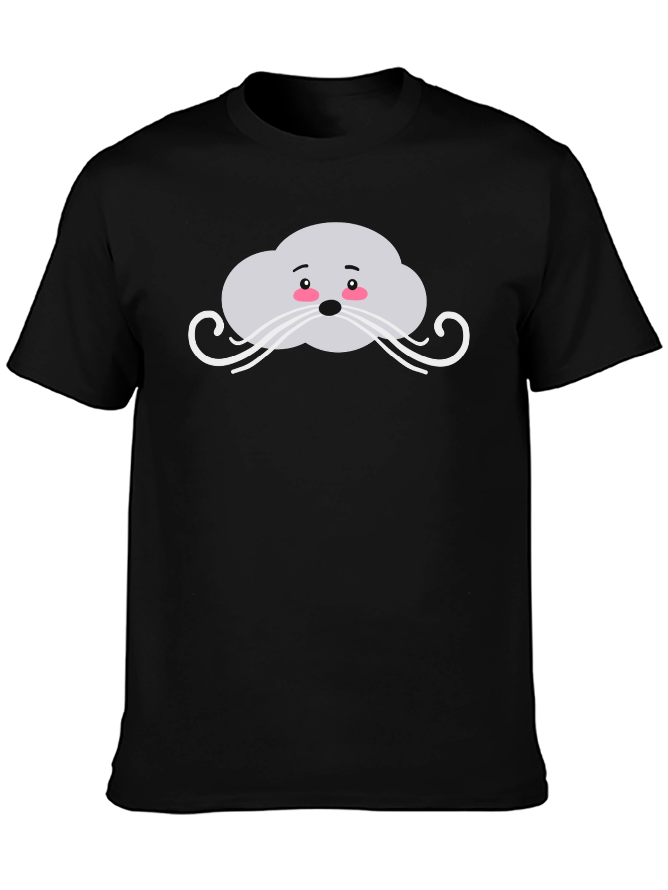 Cute Seal Face Black T-Shirt