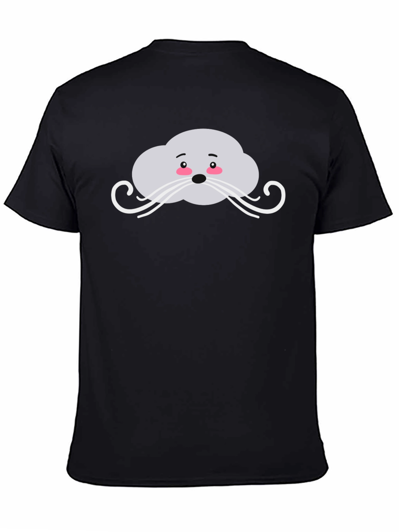 Cute Seal Face Black T-Shirt