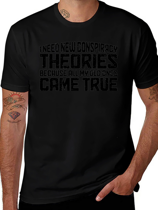 Conspiracy Theory Graphic Tee - Mens Black T-Shirt