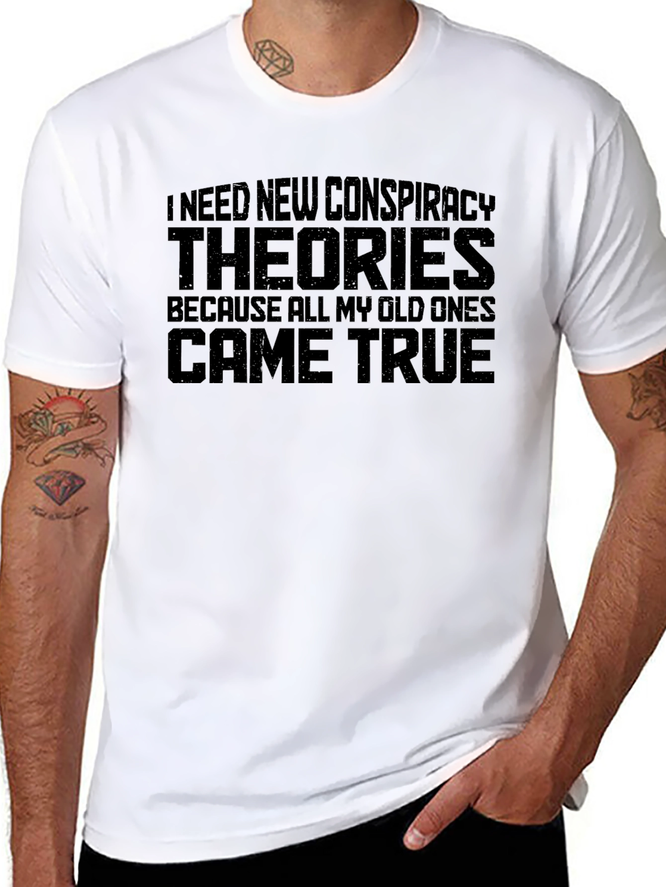 Conspiracy Theory Graphic Tee - Mens Black T-Shirt