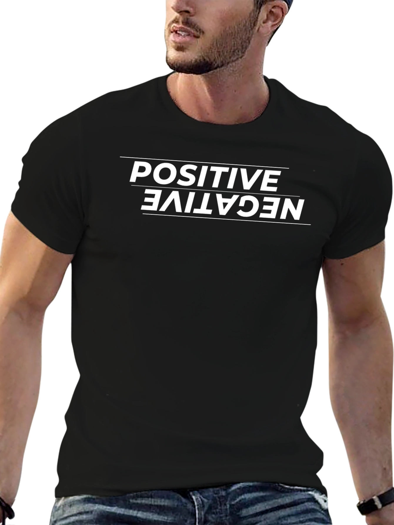Positive Negative Graphic Tee - Unisex Casual Shirt