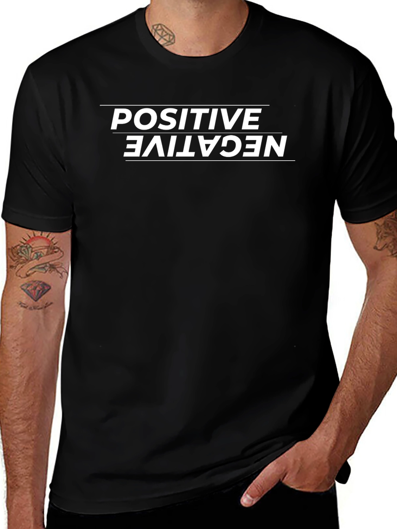 Positive Negative Graphic Tee - Unisex Casual Shirt