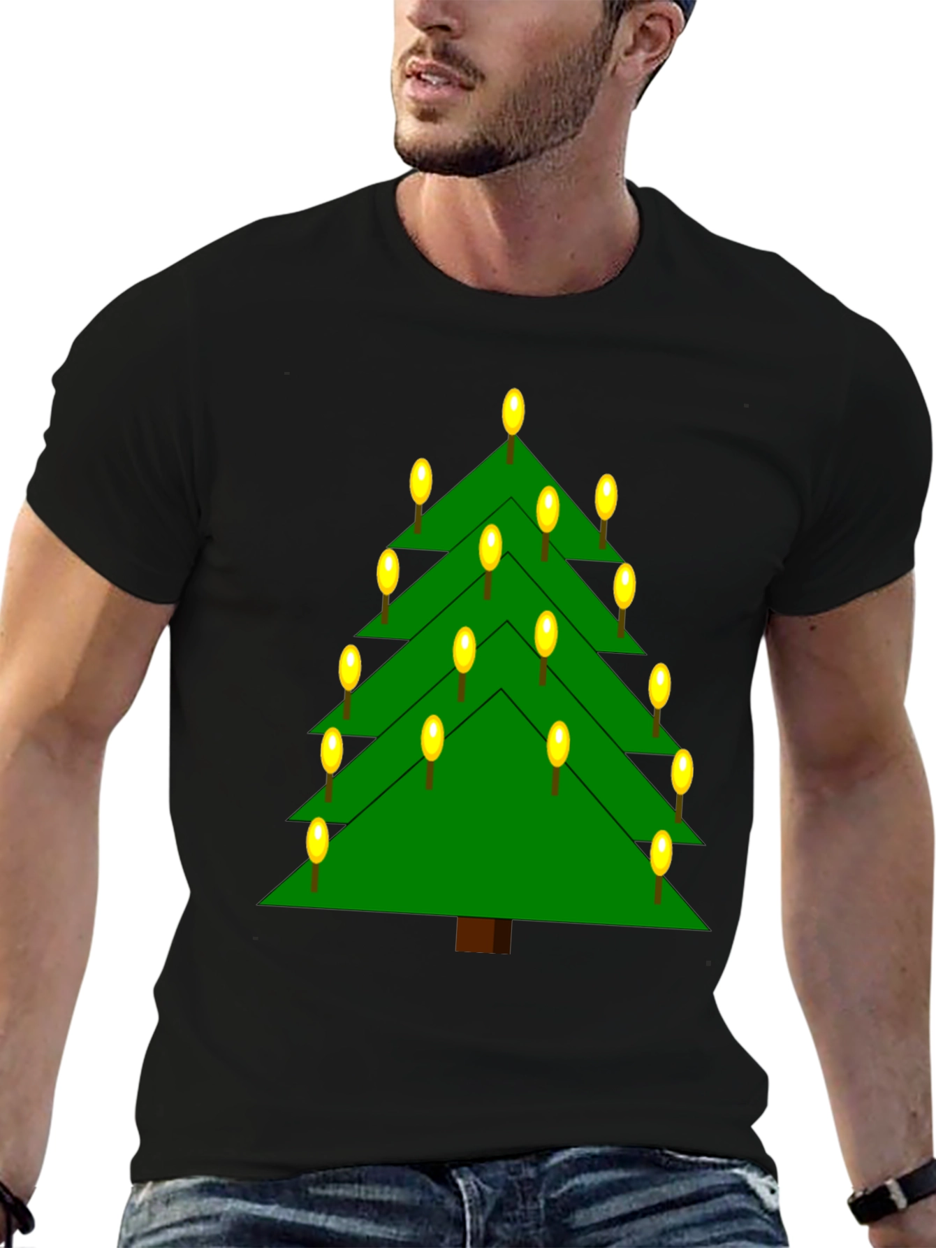 Christmas Tree Lights Graphic T-Shirt