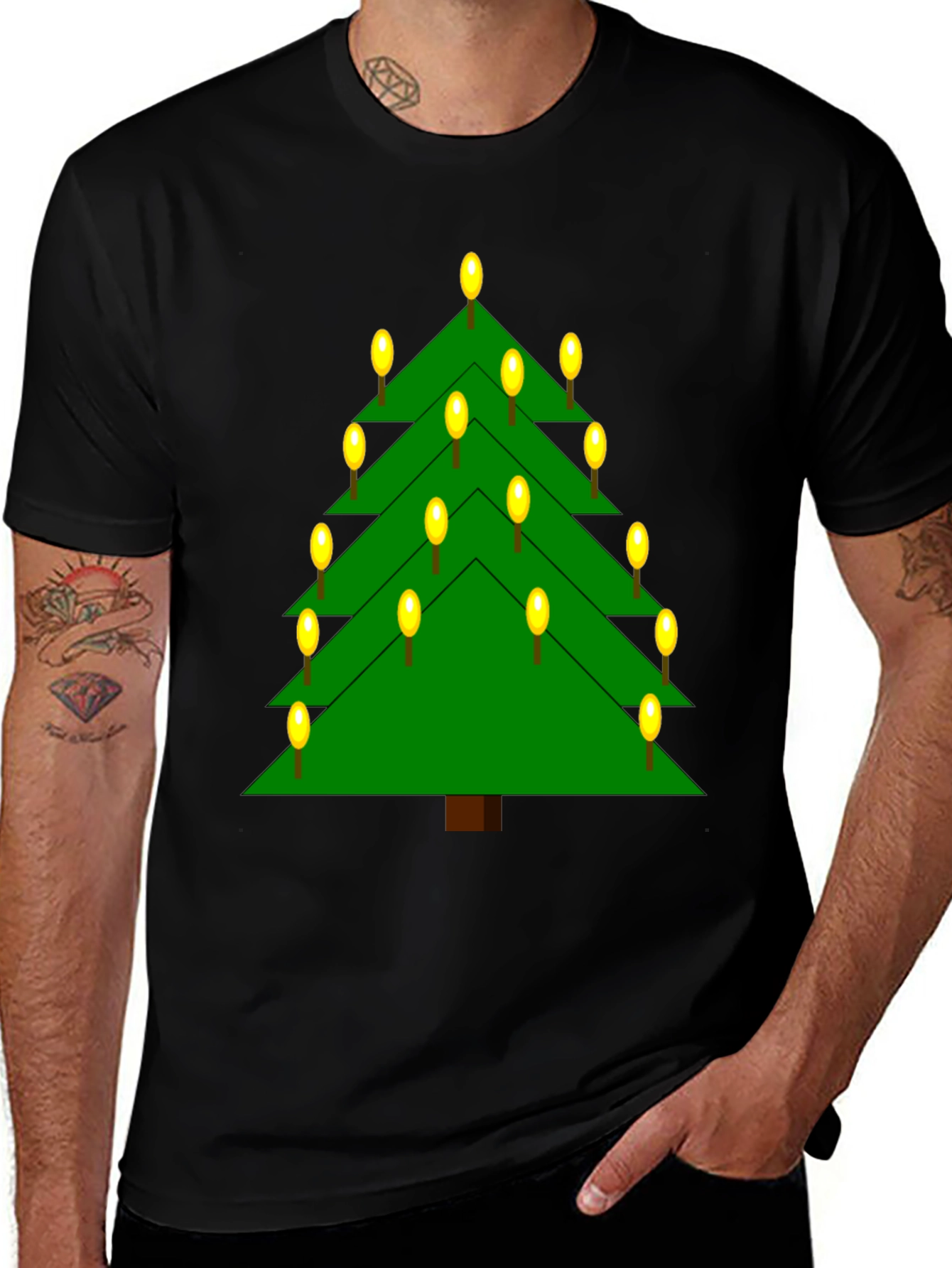 Christmas Tree Lights Graphic T-Shirt