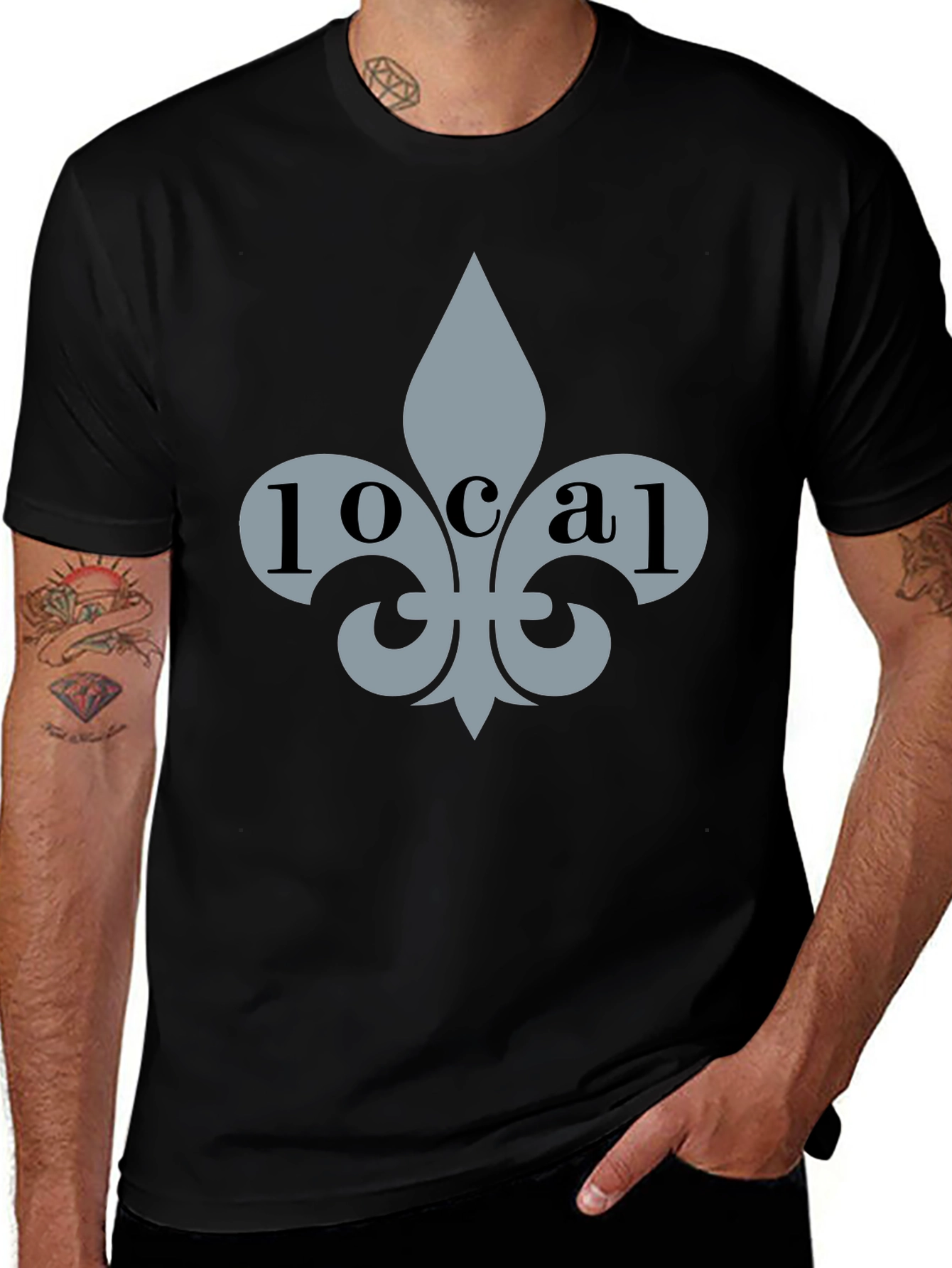 Local Fleur-de-lis Graphic Tee - Stylish Black T-Shirt
