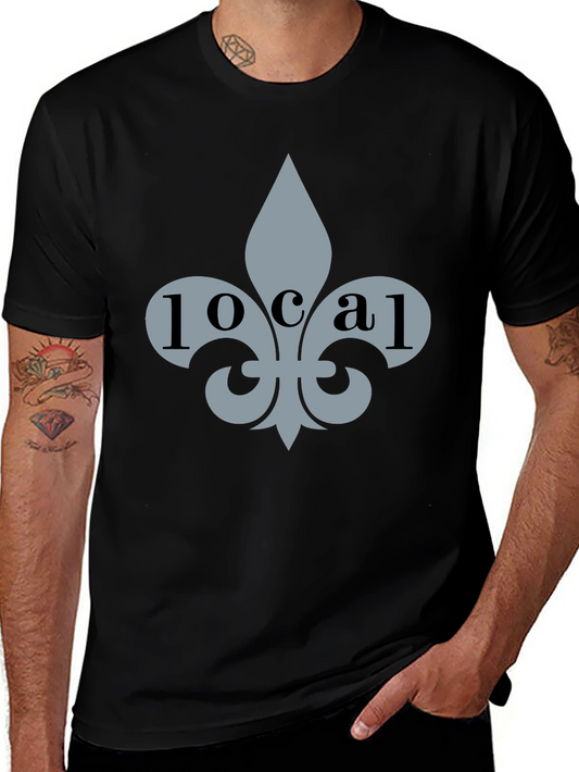 Local Fleur-de-lis Graphic Tee - Stylish Black T-Shirt