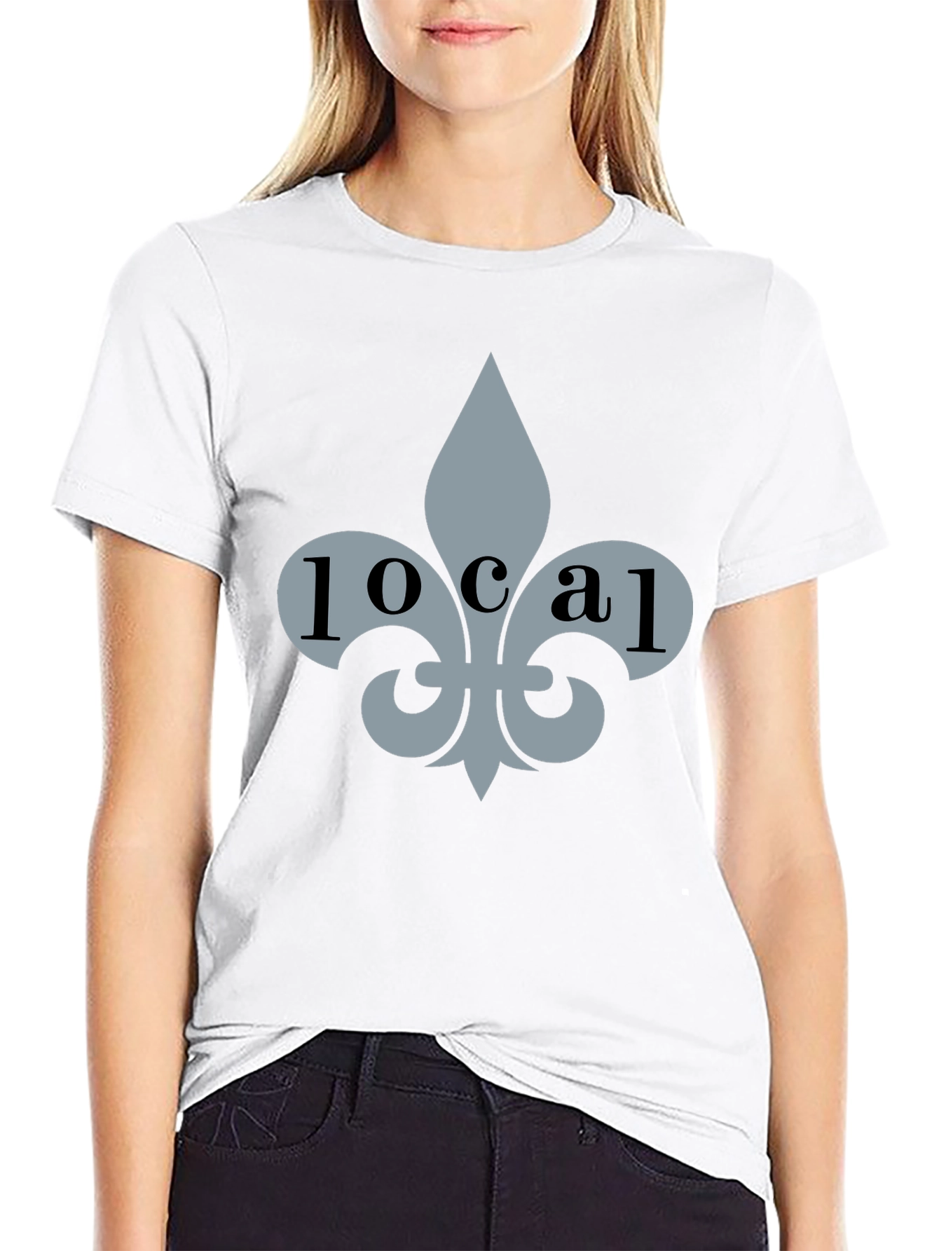 Local Fleur-de-lis Graphic Tee - Stylish Black T-Shirt