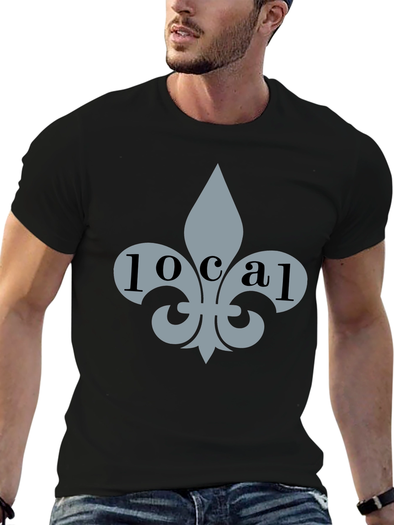 Local Fleur-de-lis Graphic Tee - Stylish Black T-Shirt