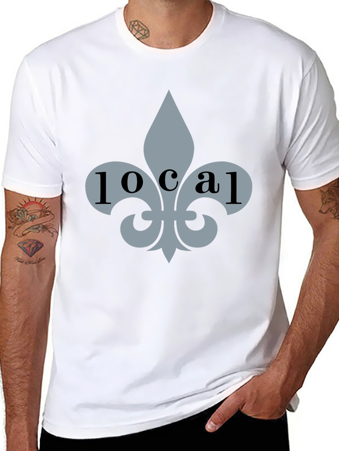 Local Fleur-de-lis Graphic Tee - Stylish Black T-Shirt