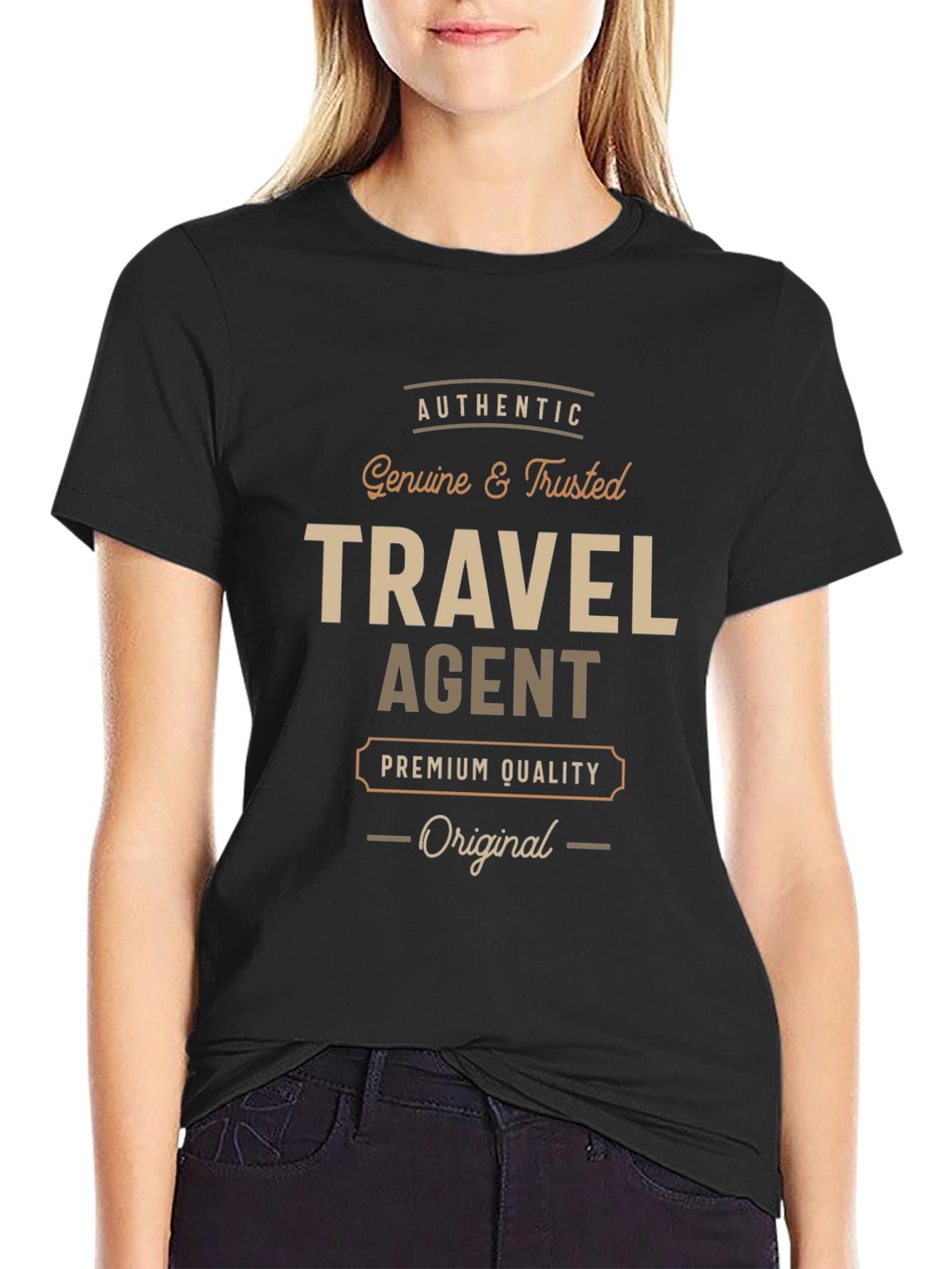 Travel Agent Premium Quality Black T-Shirt