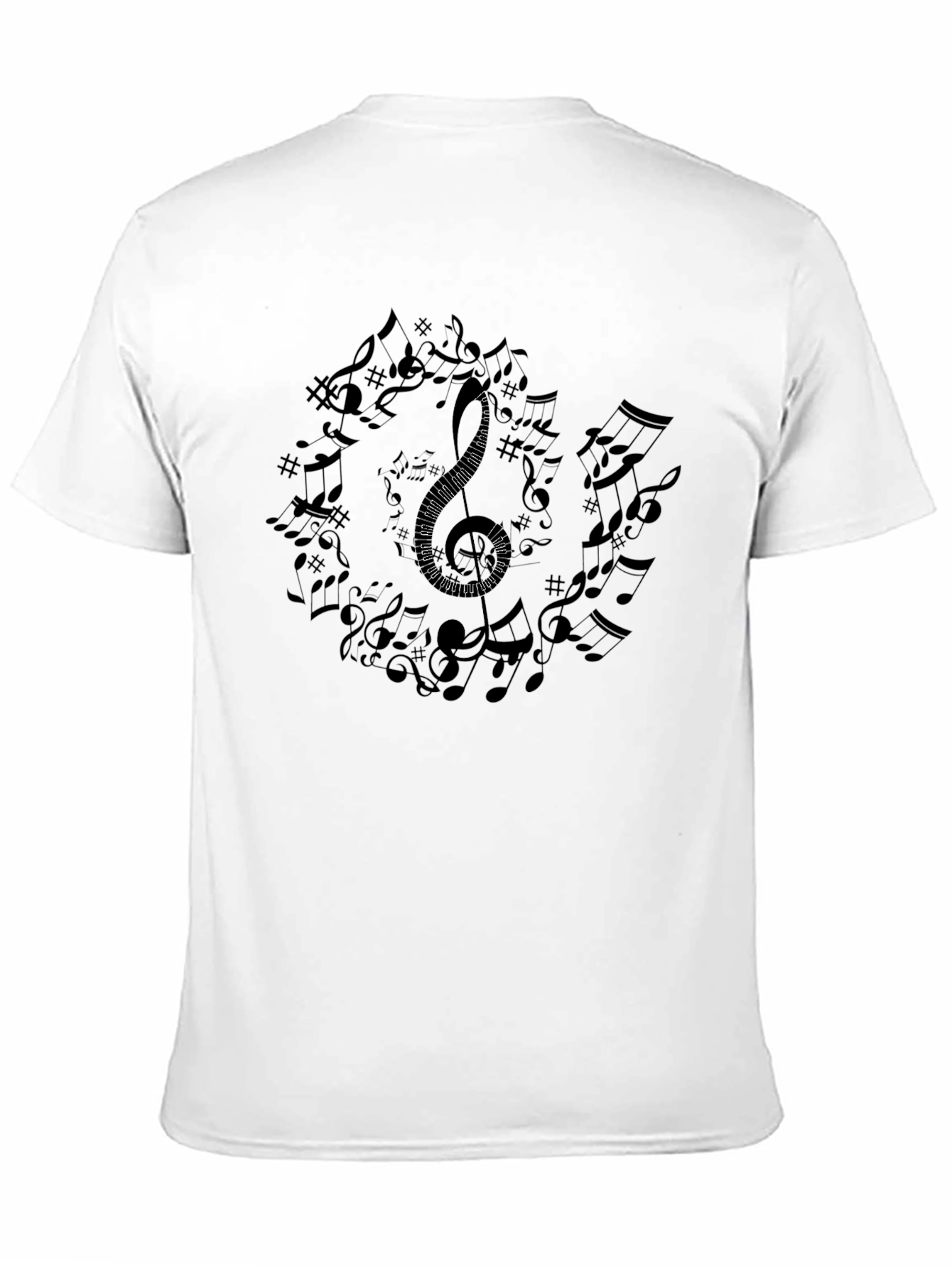 Musical Notes Graphic Tee - Black