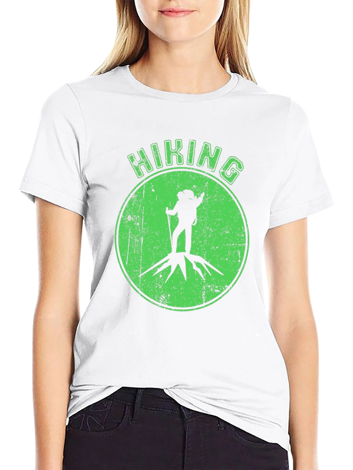 Hiking Adventure Tee - Black Cotton Graphic T-Shirt