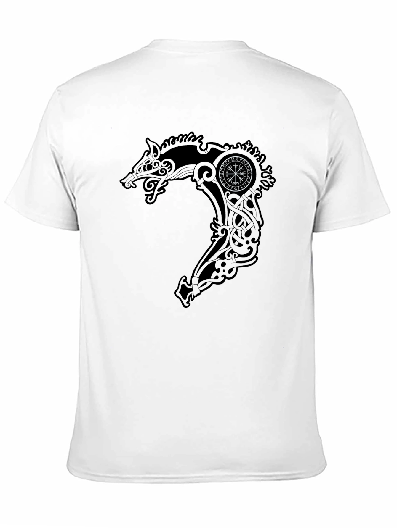 Viking Dragon Compass Graphic Tee - Black