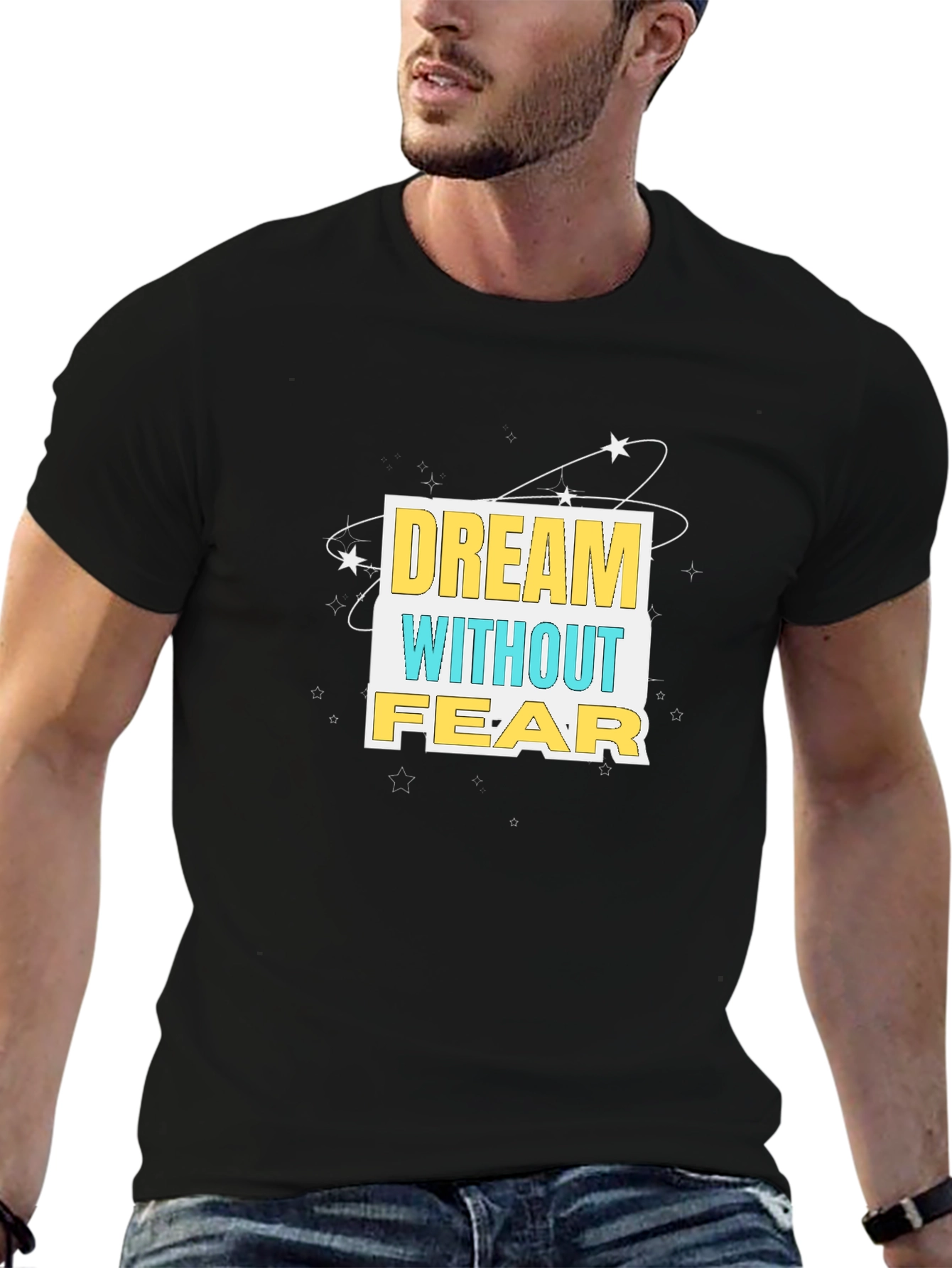 Dream Without Fear Graphic Tee - Black Cotton T-Shirt