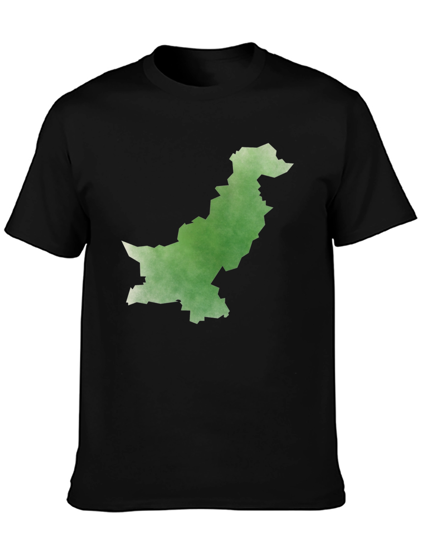 Pakistan Map Graphic Tee - Black Cotton T-Shirt