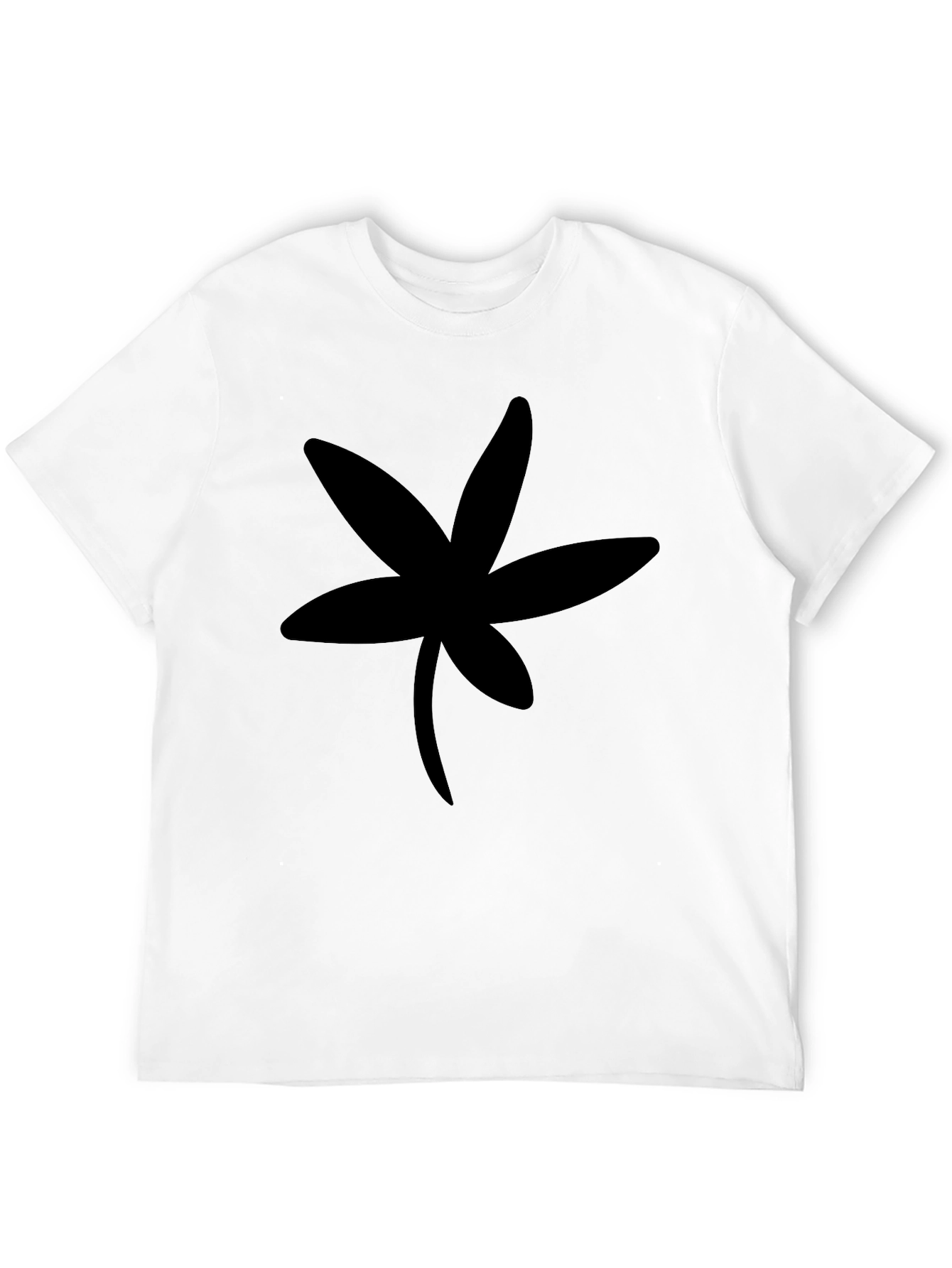 Black T-Shirt with Unique Floral Silhouette