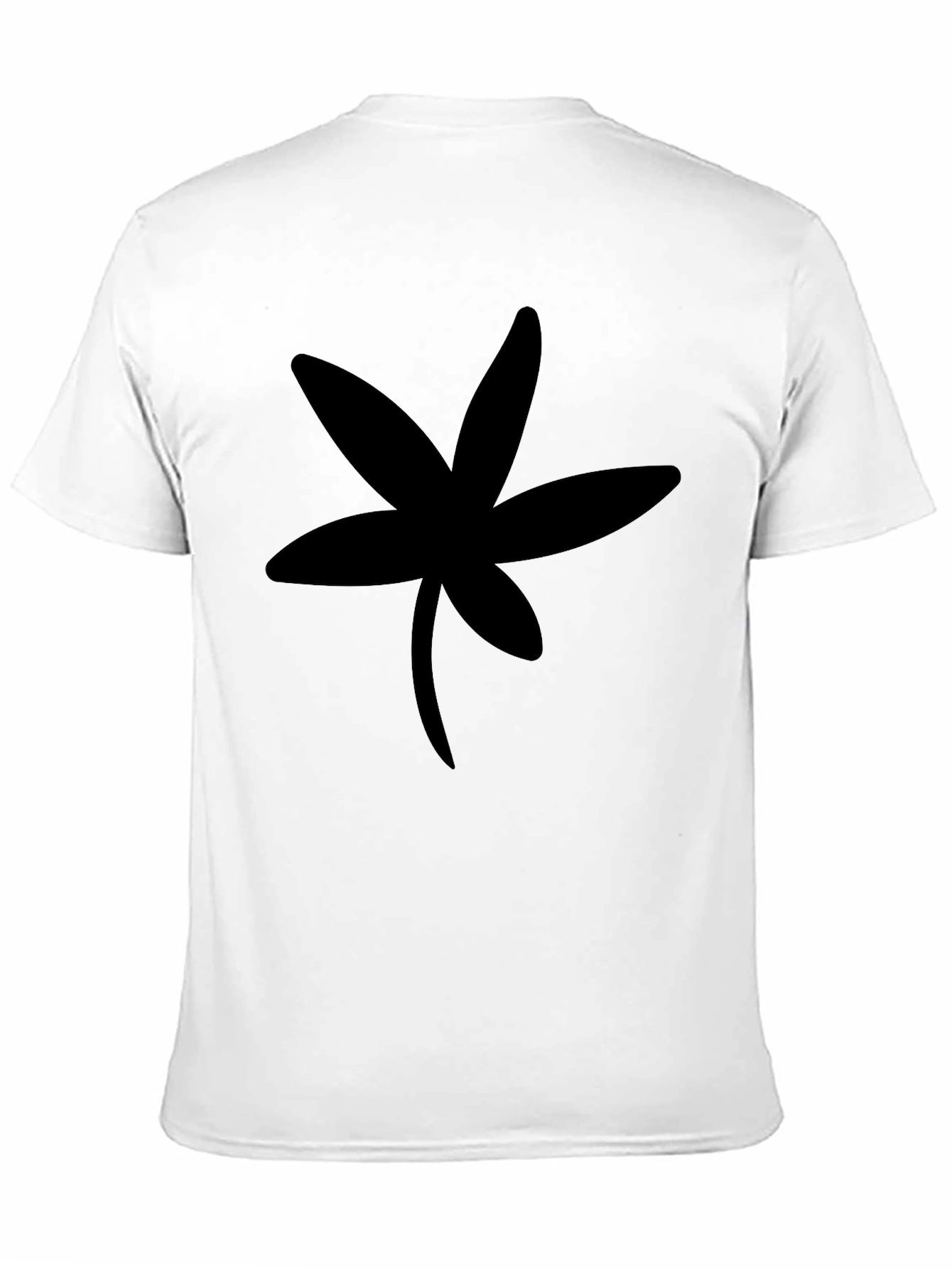 Black T-Shirt with Unique Floral Silhouette