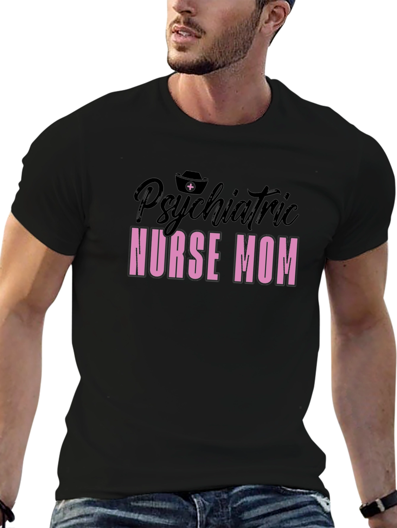 Psychiatric Nurse Mom T-Shirt - Black