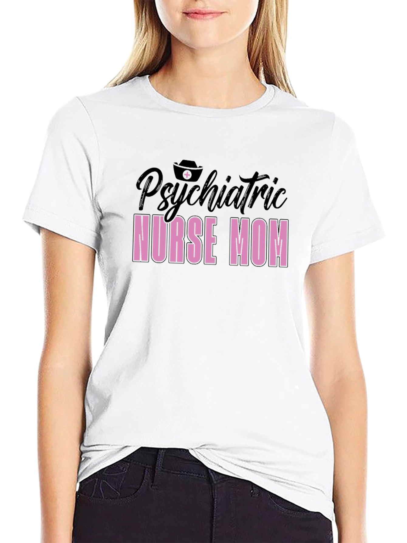 Psychiatric Nurse Mom T-Shirt - Black