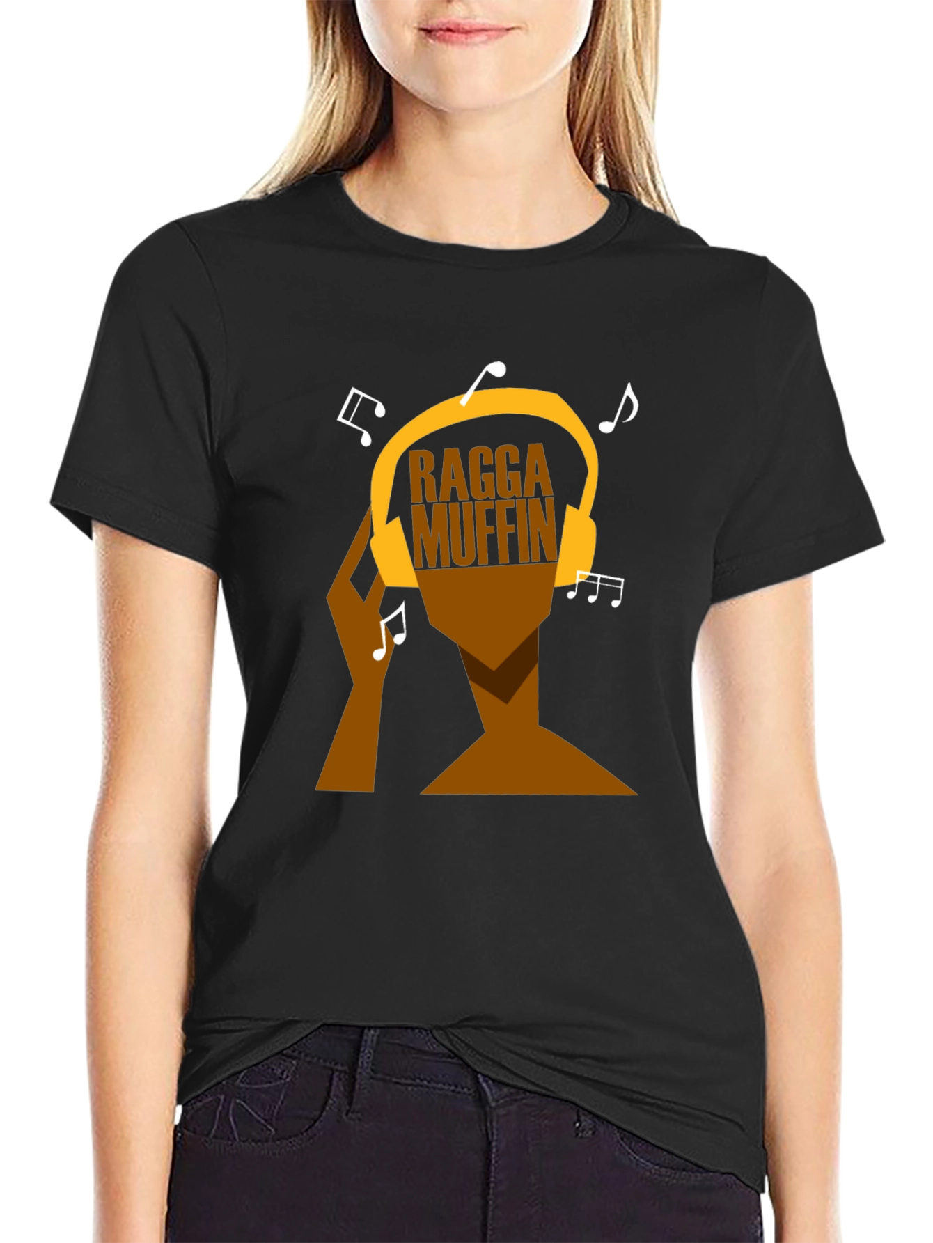 Ragga Muffin Graphic Tee - Black Cotton T-Shirt