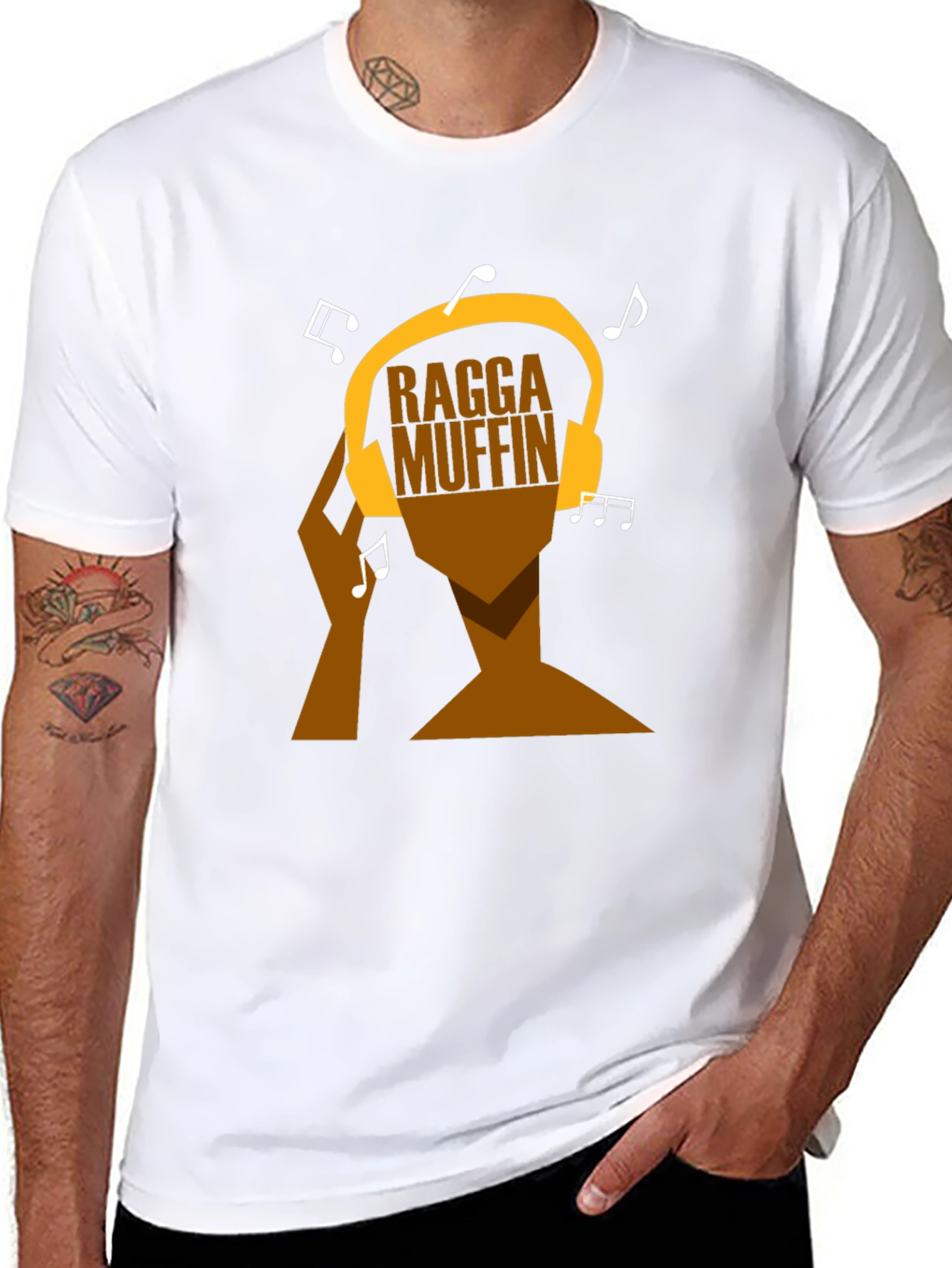 Ragga Muffin Graphic Tee - Black Cotton T-Shirt